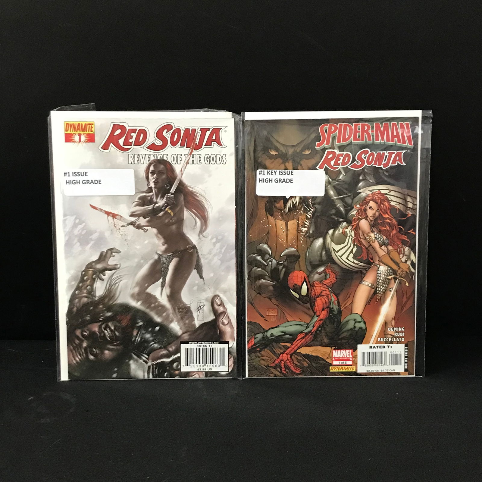 LOT OF 2 COMICS RED SONJA REVENGE OF THE GODS #1 AND SPIDERMAN RED SONJA #1 (DYNAMITE AND MARVEL) (1 of 1)