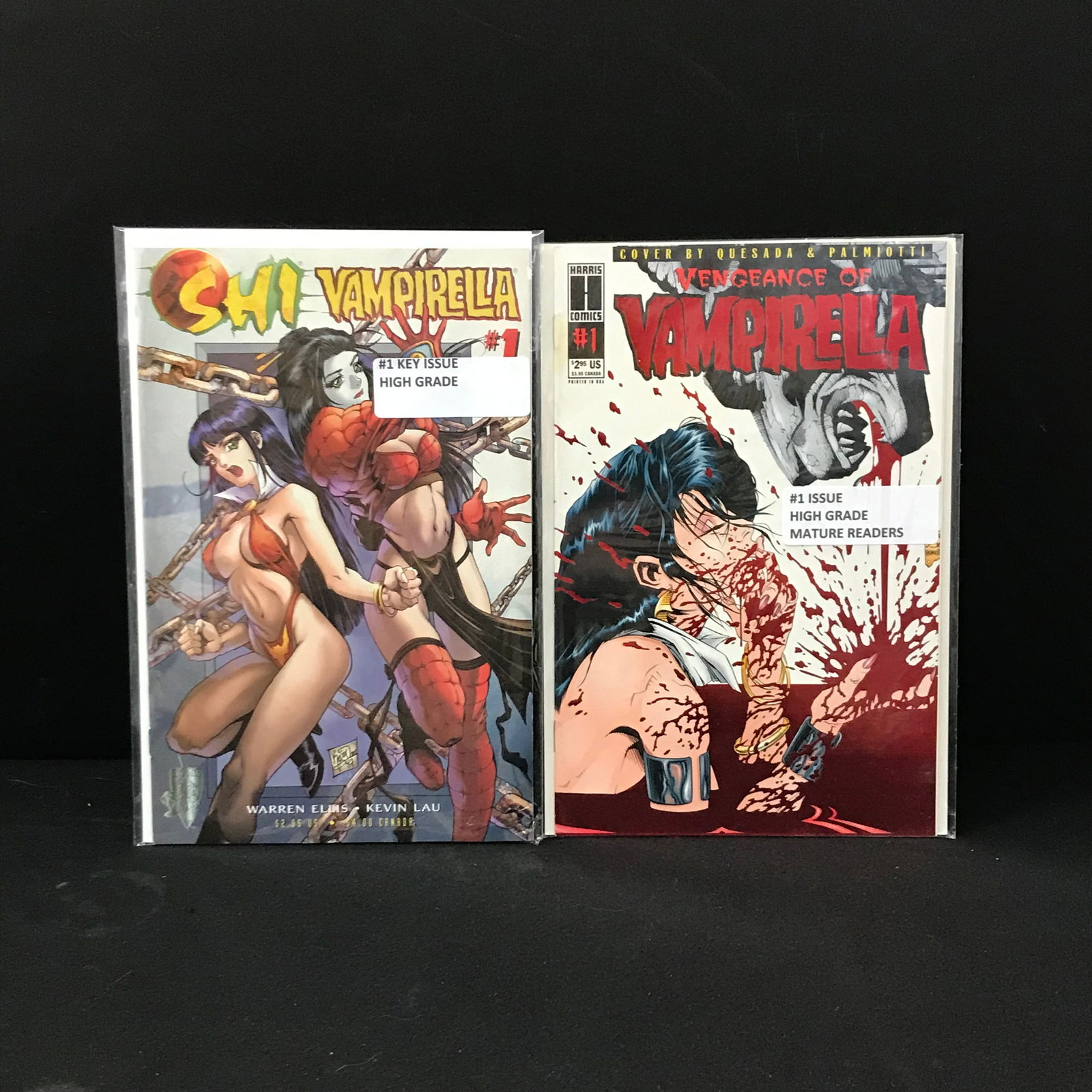 LOT OF 2 COMICS; SHI VAMPIRELLA #1 AND VENGEANCE OF VAMPIRELLA #1 (HARRIS COMICS) (1 of 1)