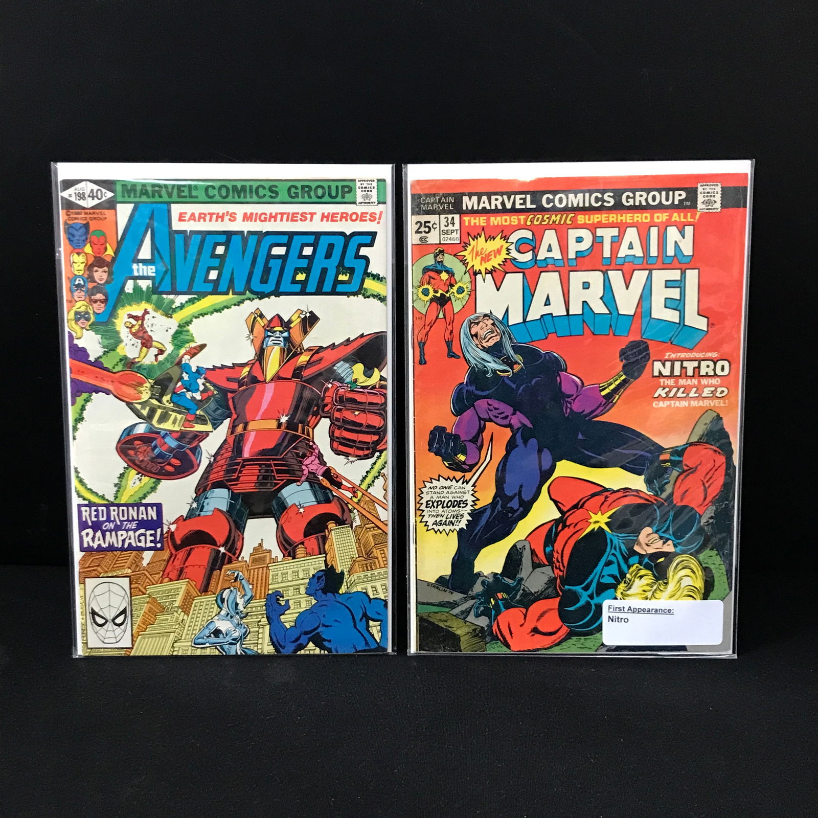 LOT OF 2 COMICS: THE AVENGERS #198 AND CAPTAIN MARVEL #34 (MARVEL COMICS) (1 of 1)