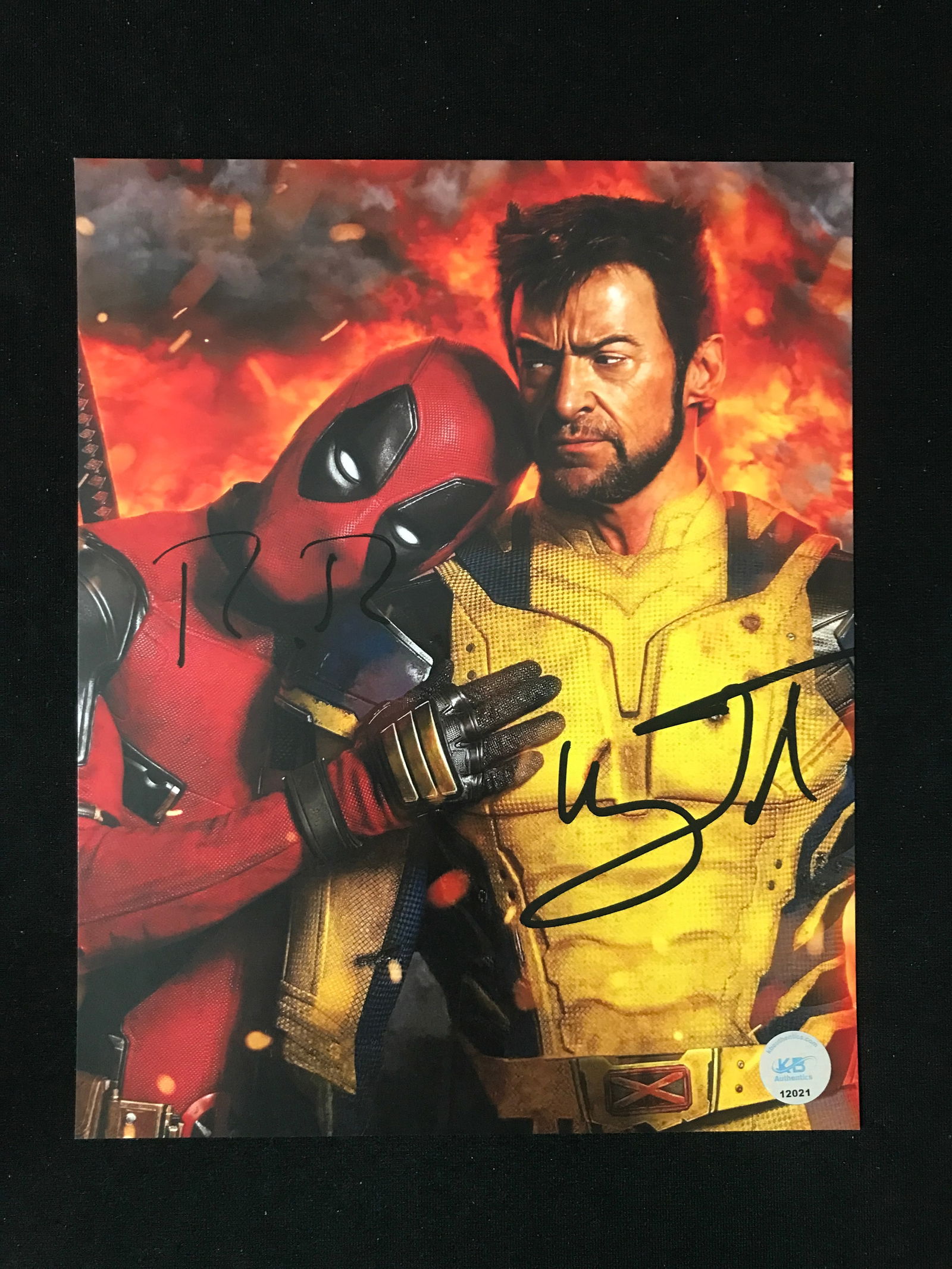 RYAN REYNOLDS AND HUGH JACKMAN DUAL SIGNED DEADPOOL AND WOLVERINE 8X10 (KB COA) (1 of 1)