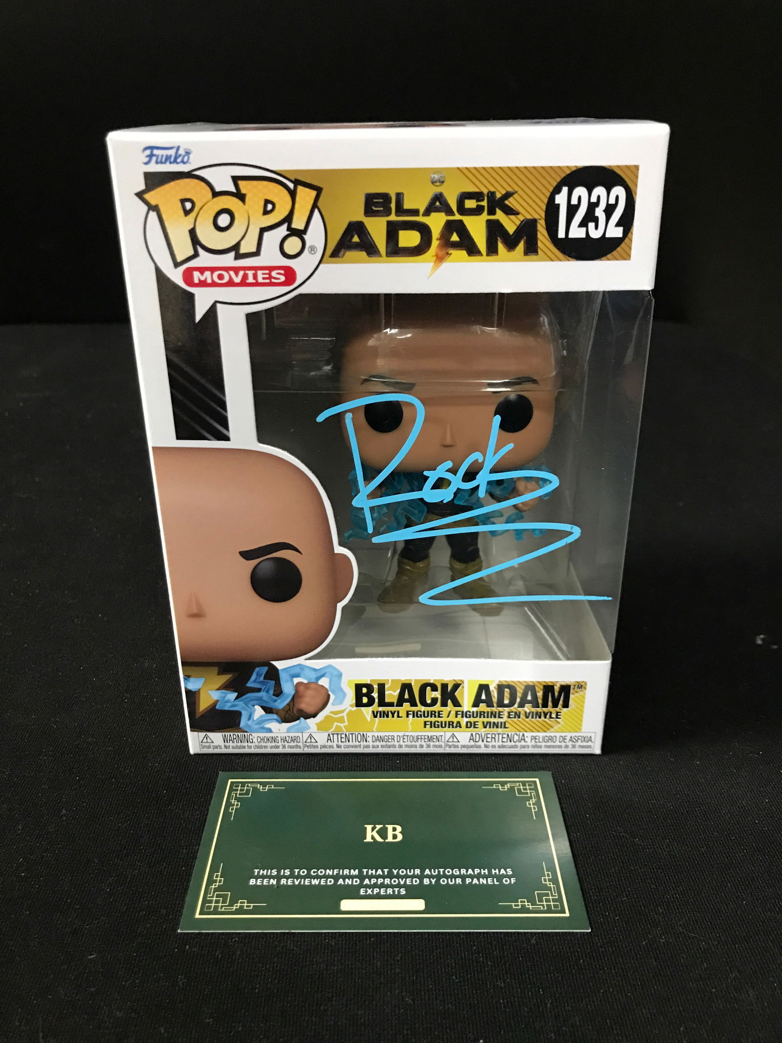 DWAYNE 'THE ROCK' JOHNSON SIGNED BLACK ADAM FUNKO (KB COA) (1 of 2)