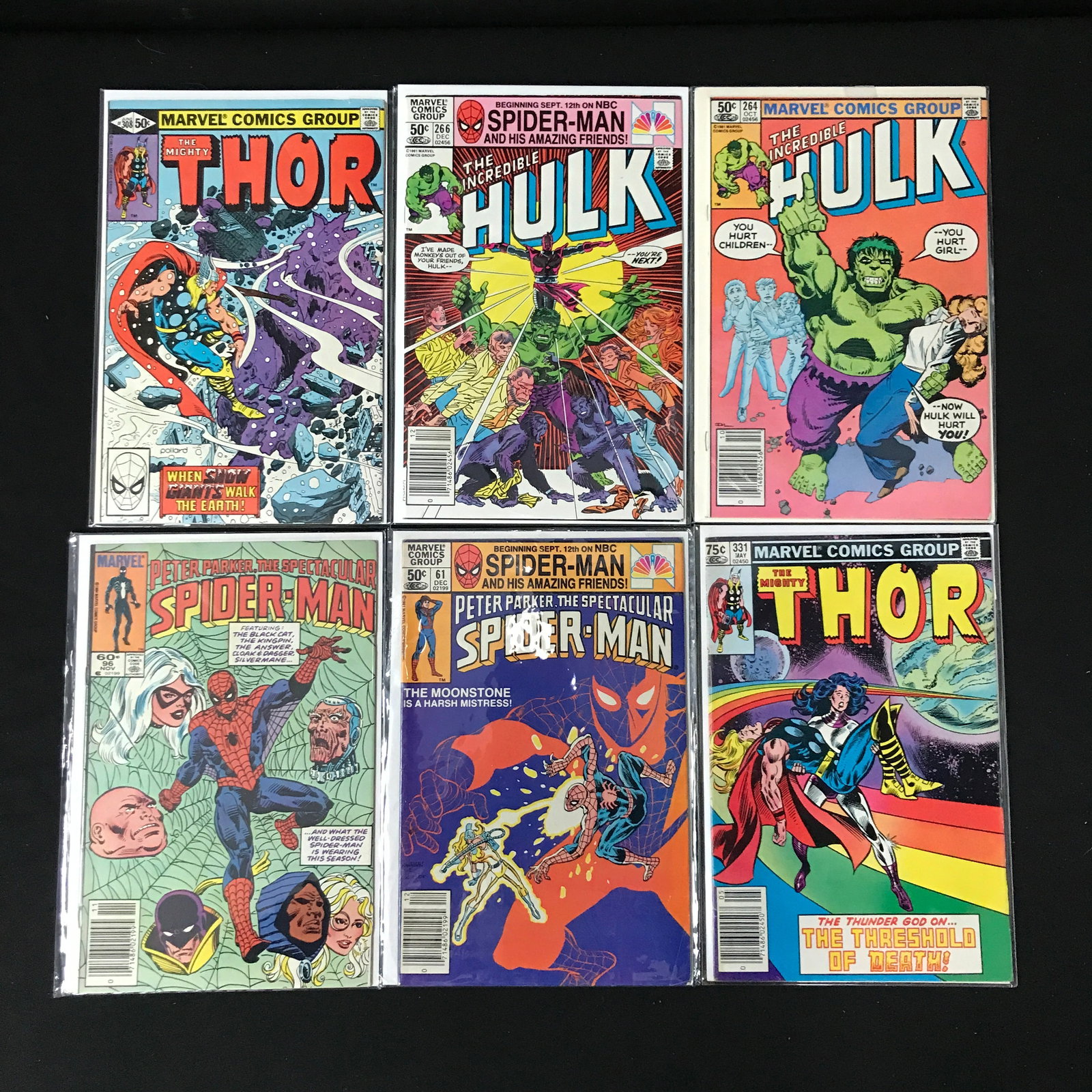 LOT OF 6 MARVEL COMICS INCLUDING HULK AND THOR: Prices are in Canadian dollars