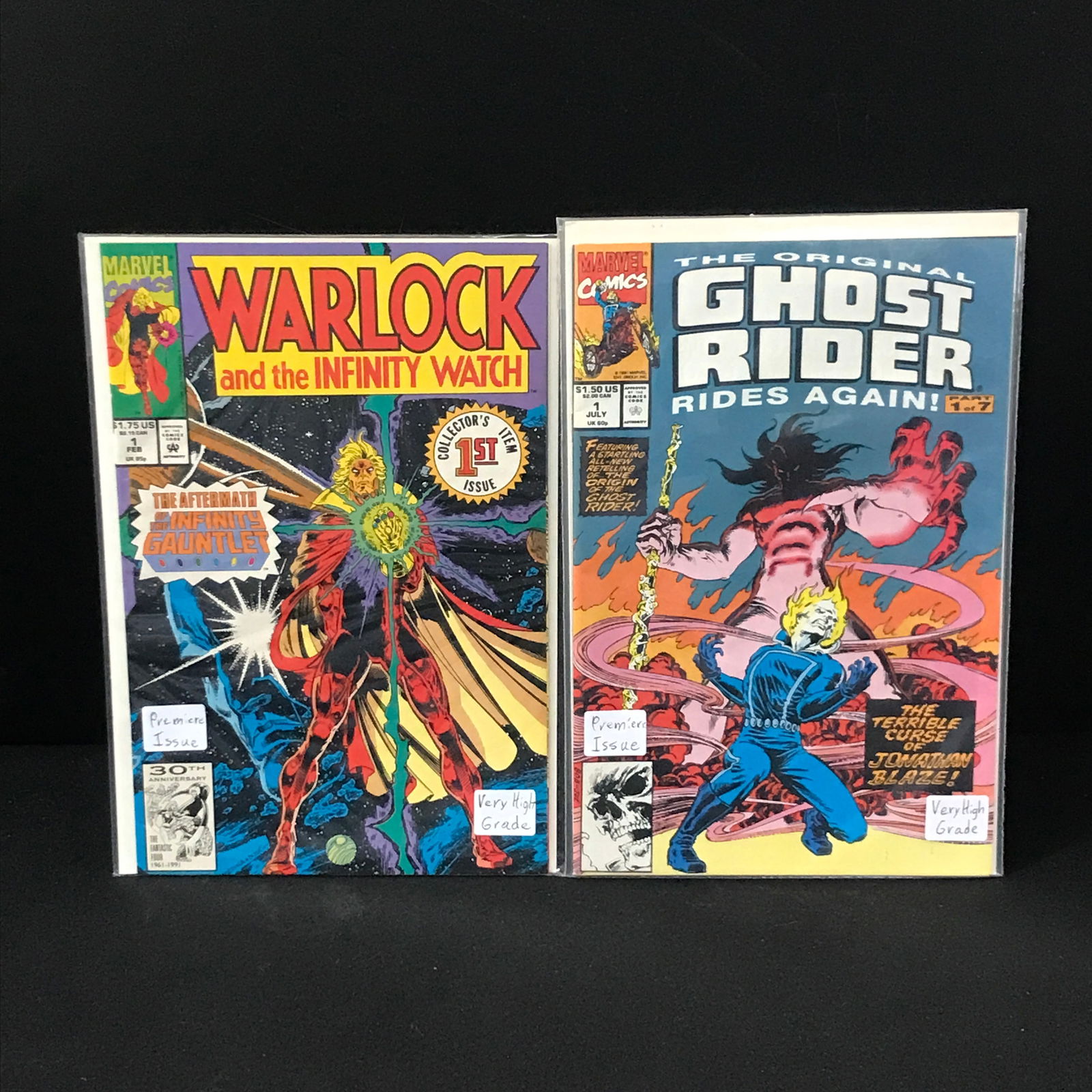 LOT OF 2 MARVEL COMICS: WARLOCK AND THE INIFINITY WITCH #1 & THE ORIGINAL GHOST RIDER RIDES AGAIN #1 (1 of 1)