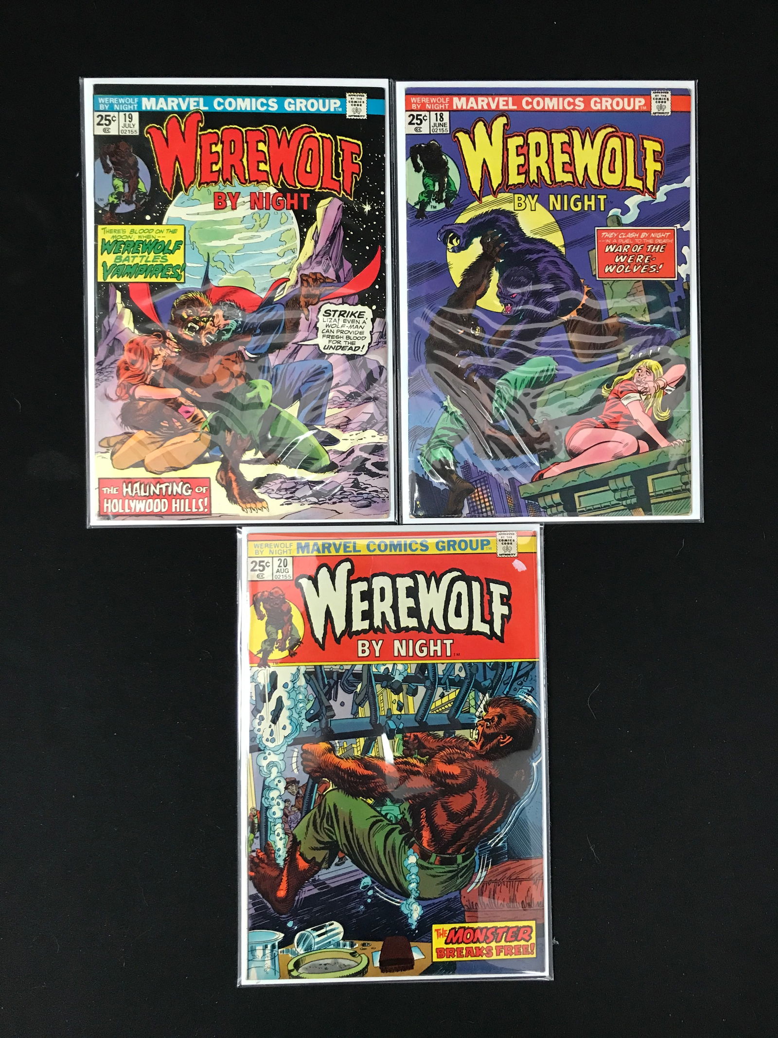LOT OF 3 WEREWOLF BY NIGHT COMICS 18-20 (MARVEL) (1 of 1)