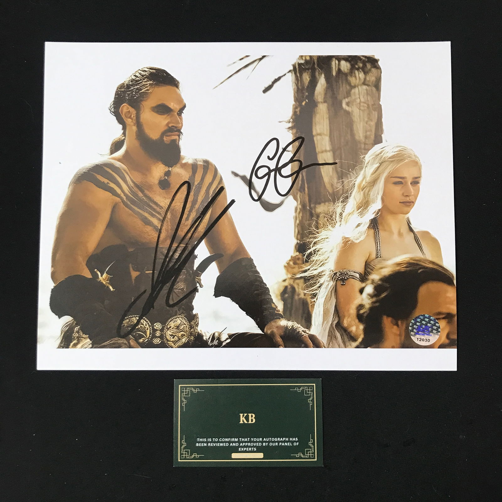 JASON MOMOA AND EMILIA CLARKE SIGNED 8X10 (KB COA) (1 of 1)