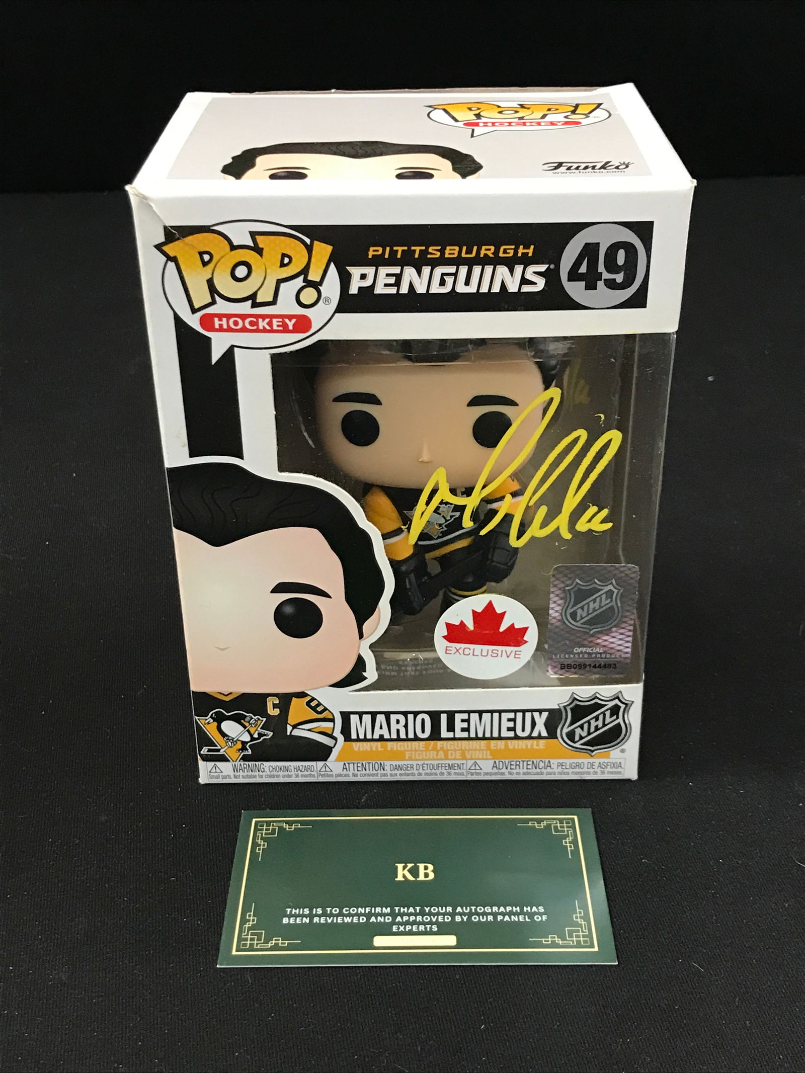 MARIO LEMEIUX SIGNED FUNKO POP (KB COA) (1 of 2)