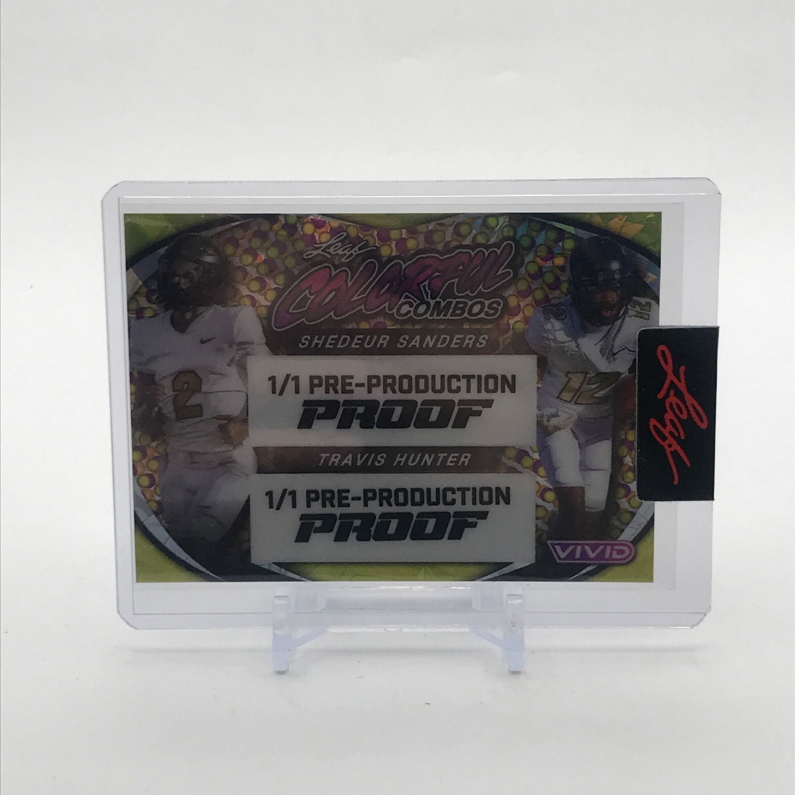 1 of 1 2025 LEAF COLOR FOIL SHEDEUR SANDERS PRE PRODUCTION PROOF (1 of 2)