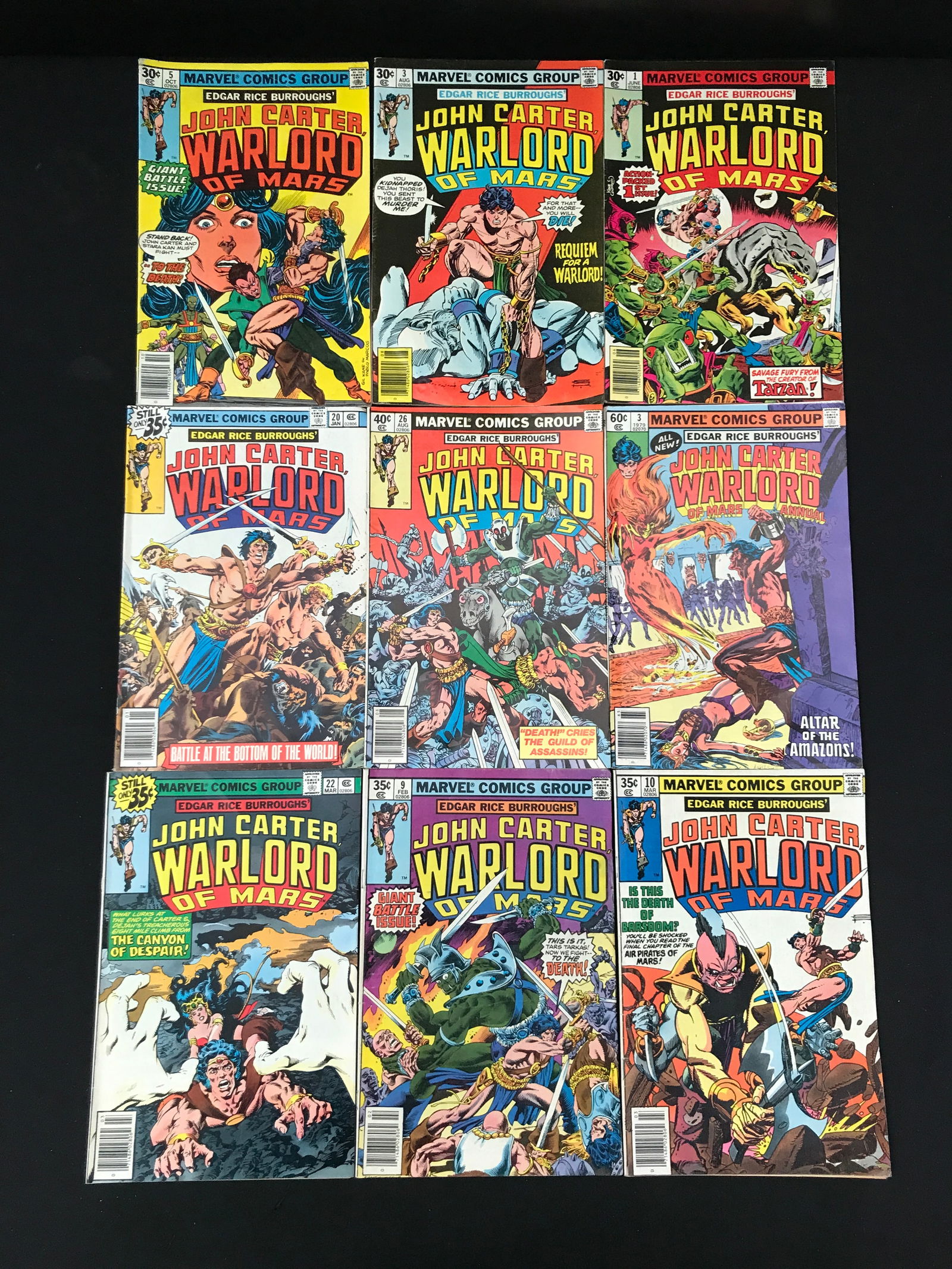 LOT OF 9 WARLORD COMICS (MARVEL COMICS) (1 of 1)