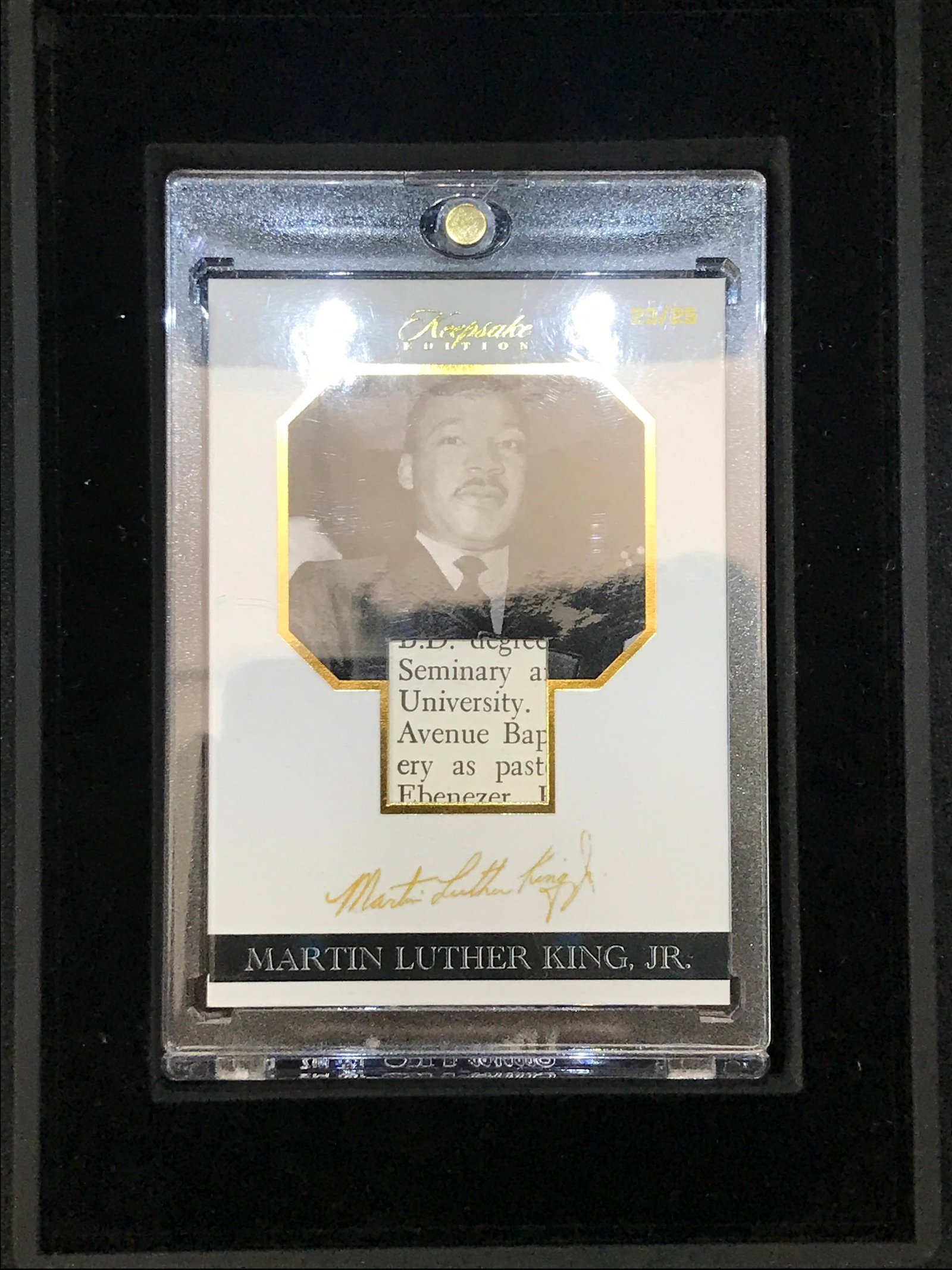 KEEPSAKE EDITION MARTIN LUTHER KING CARD 23/25: Prices are in Canadian dollars