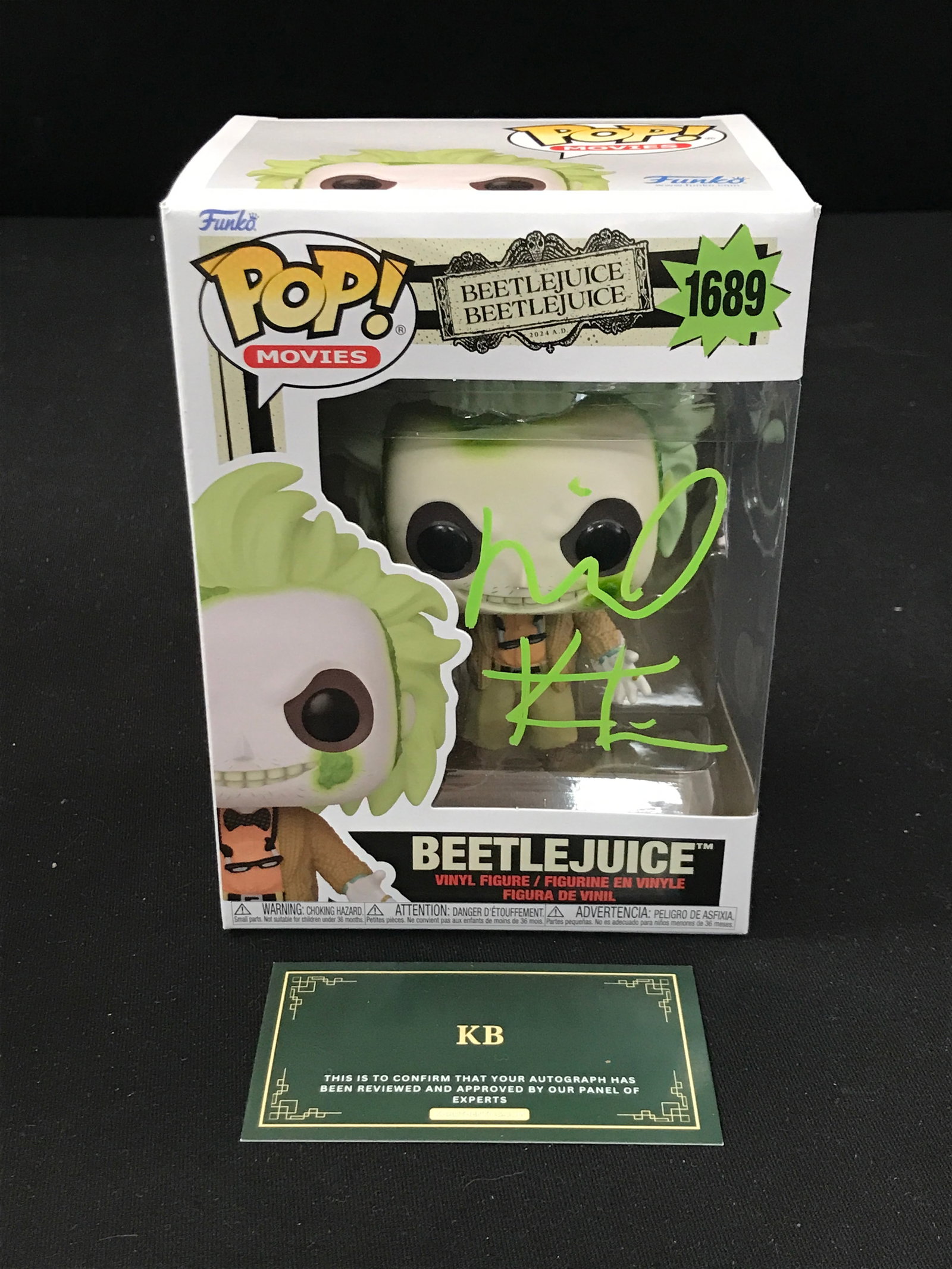 MICHAEL KEATON SIGNED BEETLEJUICE FUNKO POP (KB COA): Prices are in Canadian dollars