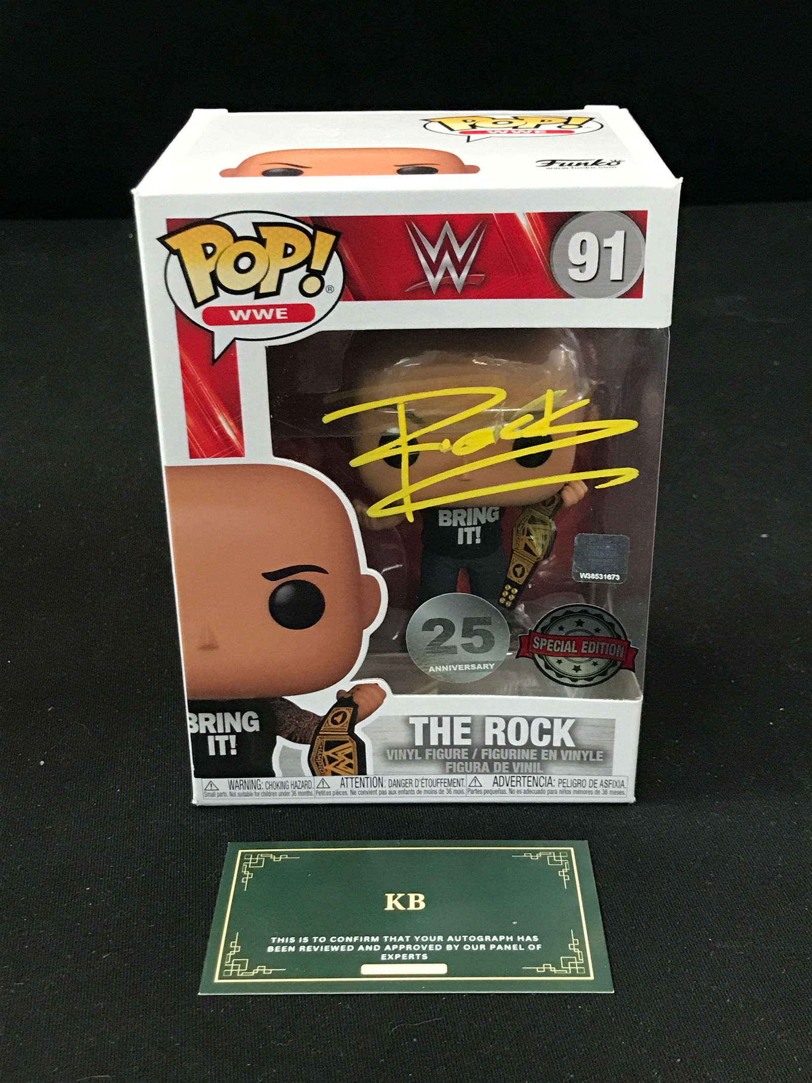 DWAYNE 'THE ROCK' JOHNSON SIGNED THE ROCK FUNKO (KB COA) (1 of 2)
