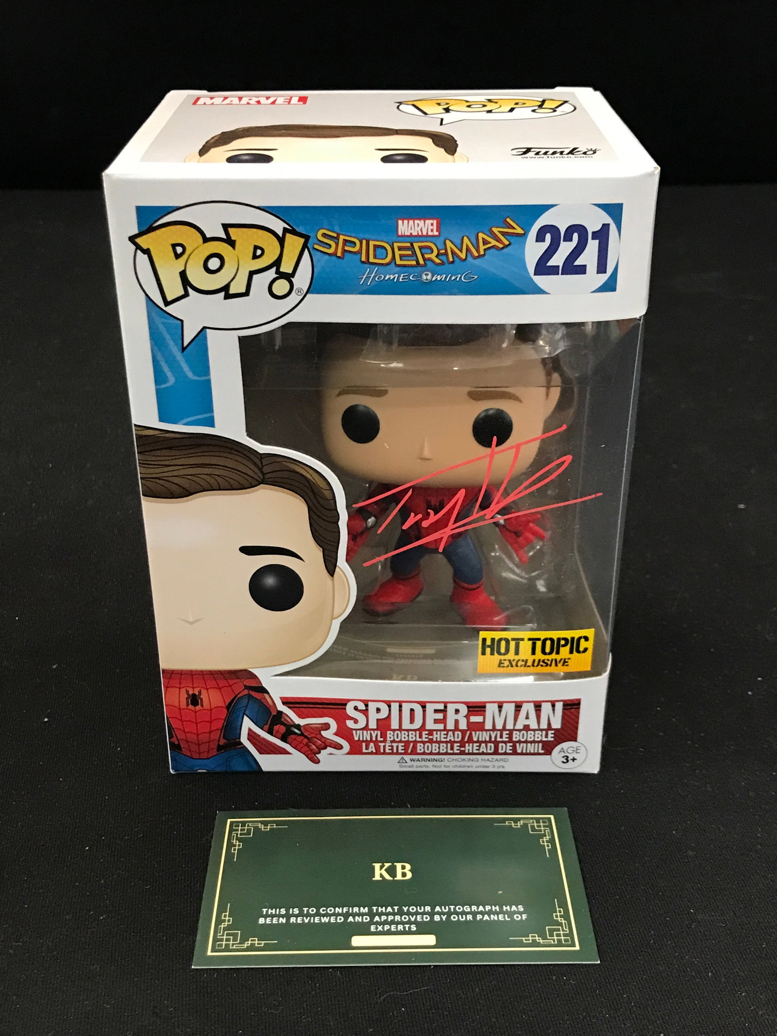 TOM HOLLAND SIGNED FUNKO POP! KB AUTHENTICS COA: Prices are in Canadian dollars