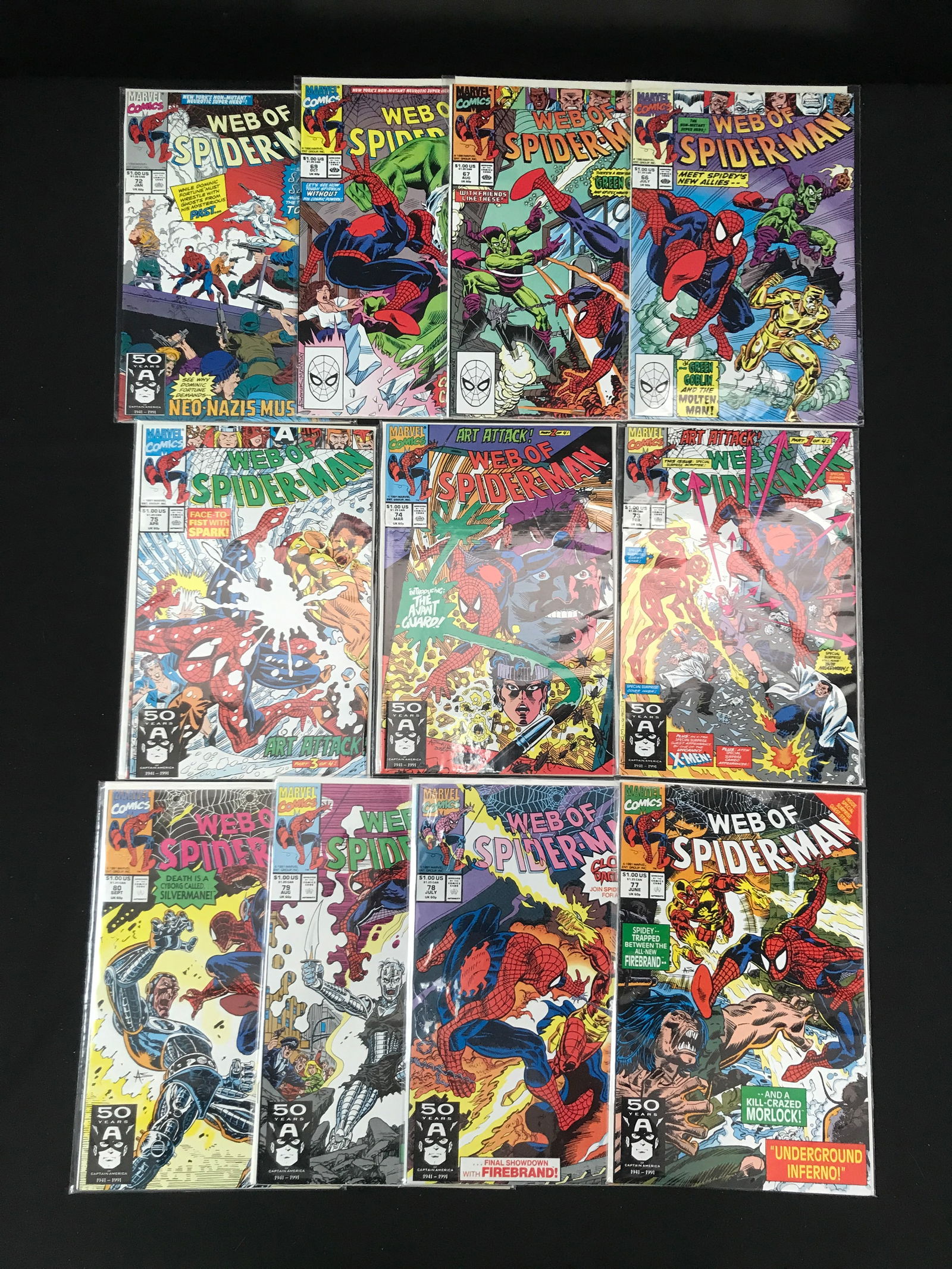 LOT OF 11 WEB OF SPIDERMAN COMICS (MARVEL) (1 of 1)