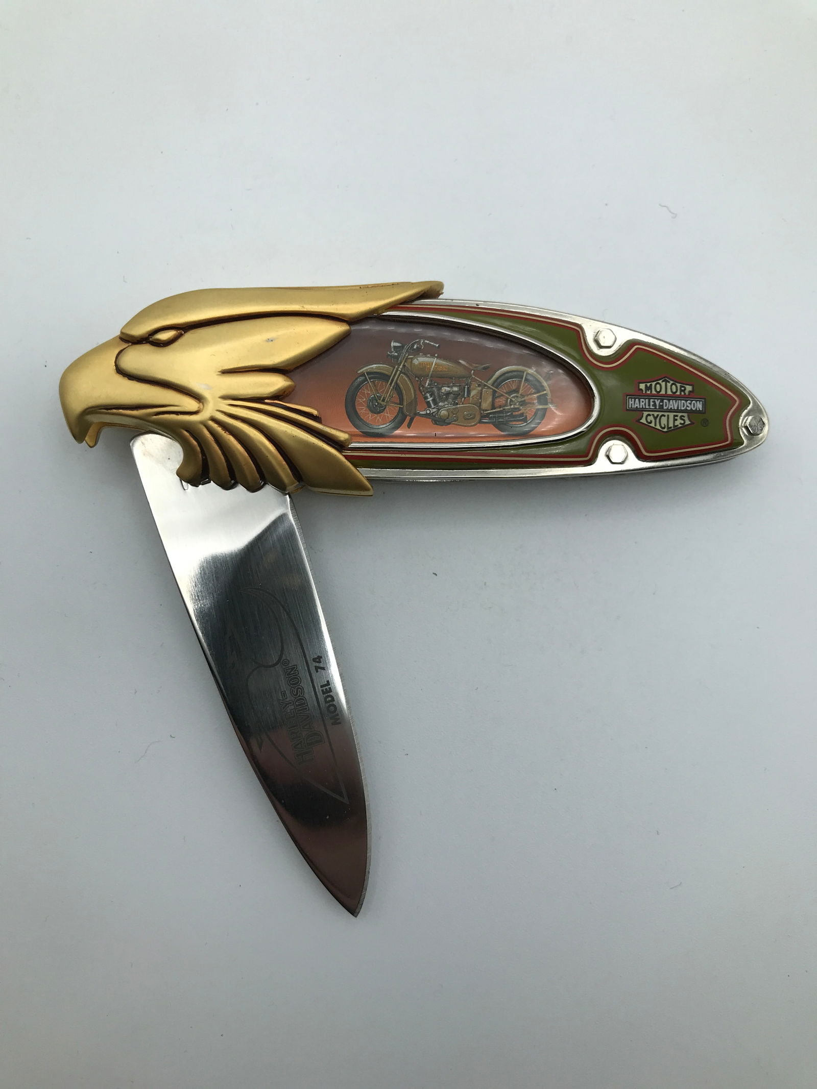 Franklin Mint Vintage Harley Davidson Heritage Softail Folding Knife with Case (1 of 2)