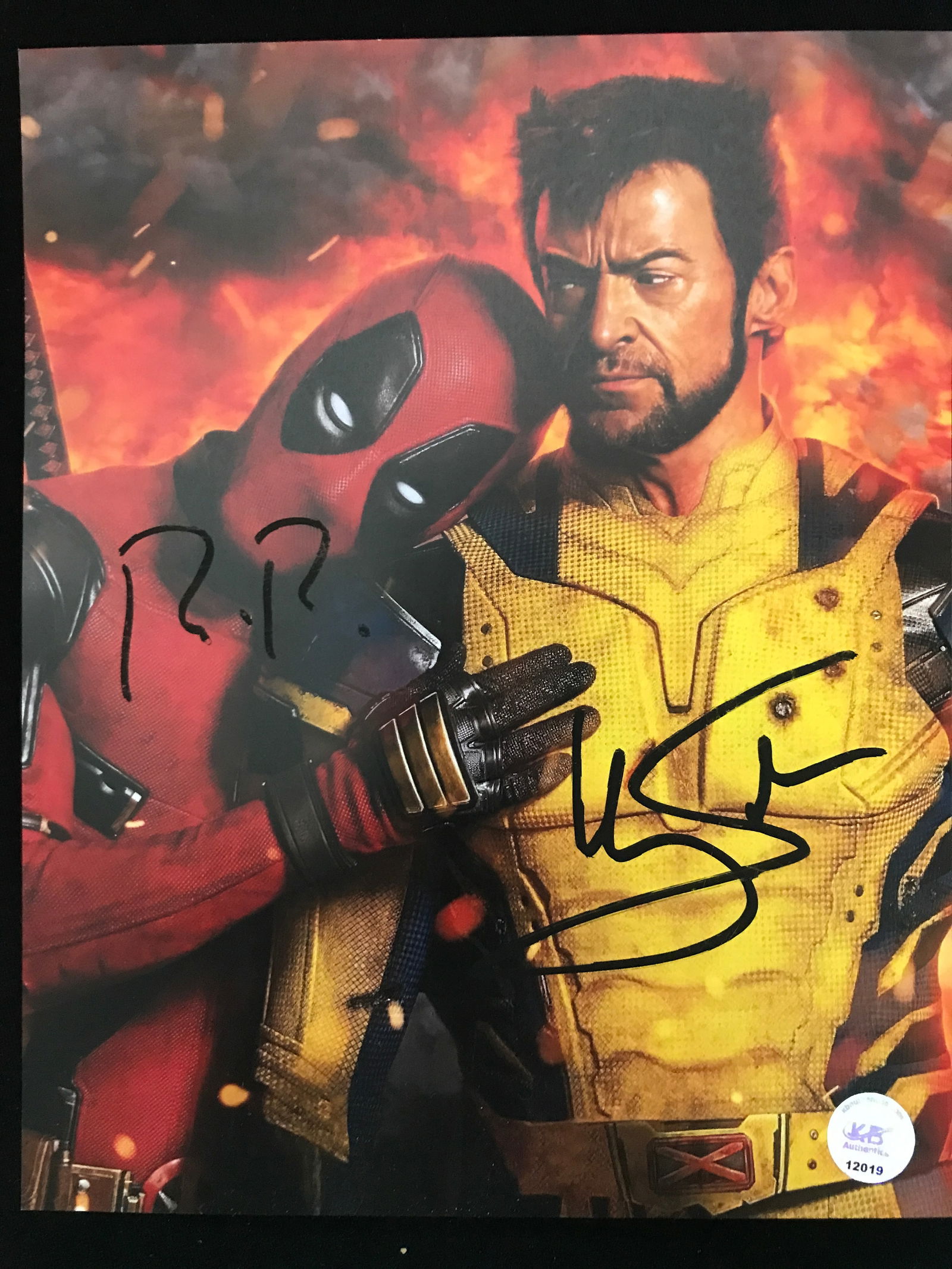 RYAN REYNOLDS AND HUGH JACKMAN SIGNED DEADPOOL AND WOLVERINE 8X10 (KB COA) (1 of 1)