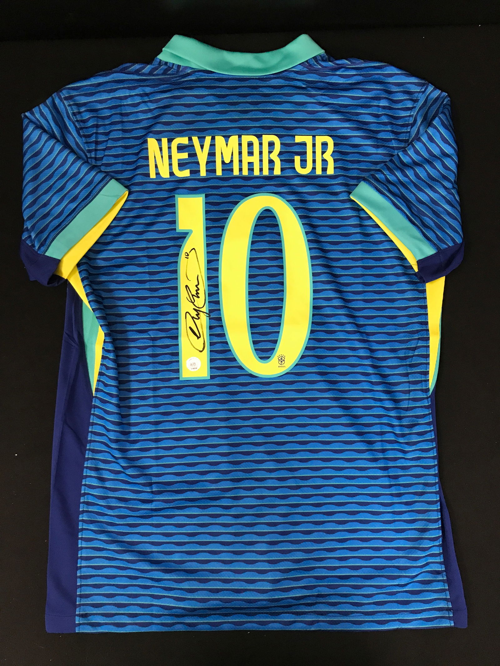 NEYMAR JR SIGNED BRAZIL SOCCER JERSEY KB AUTHENTICS COA (1 of 3)