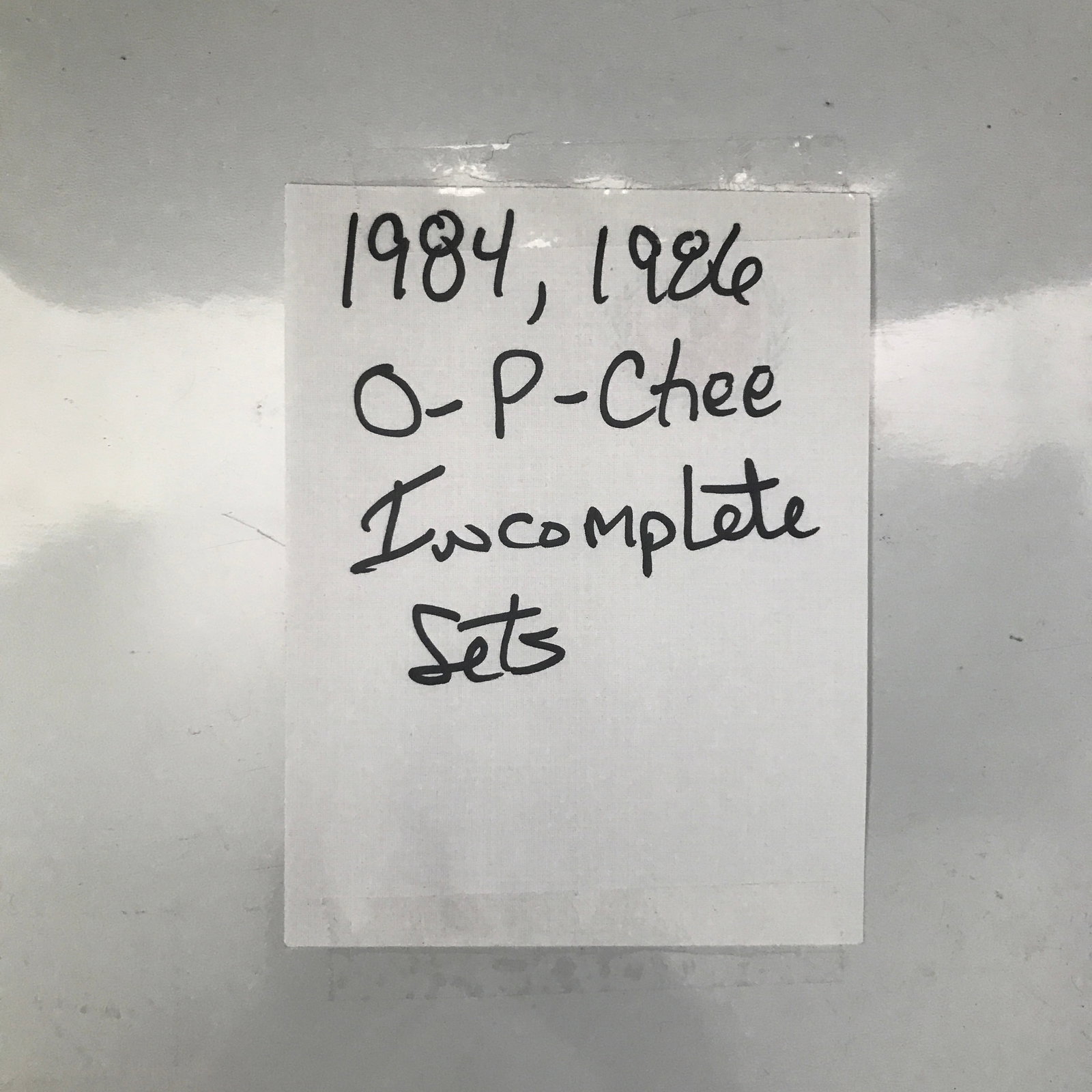 1984, 1986 O-PEE-CHEE INCOMPLETE SETS: Prices are in Canadian dollars
