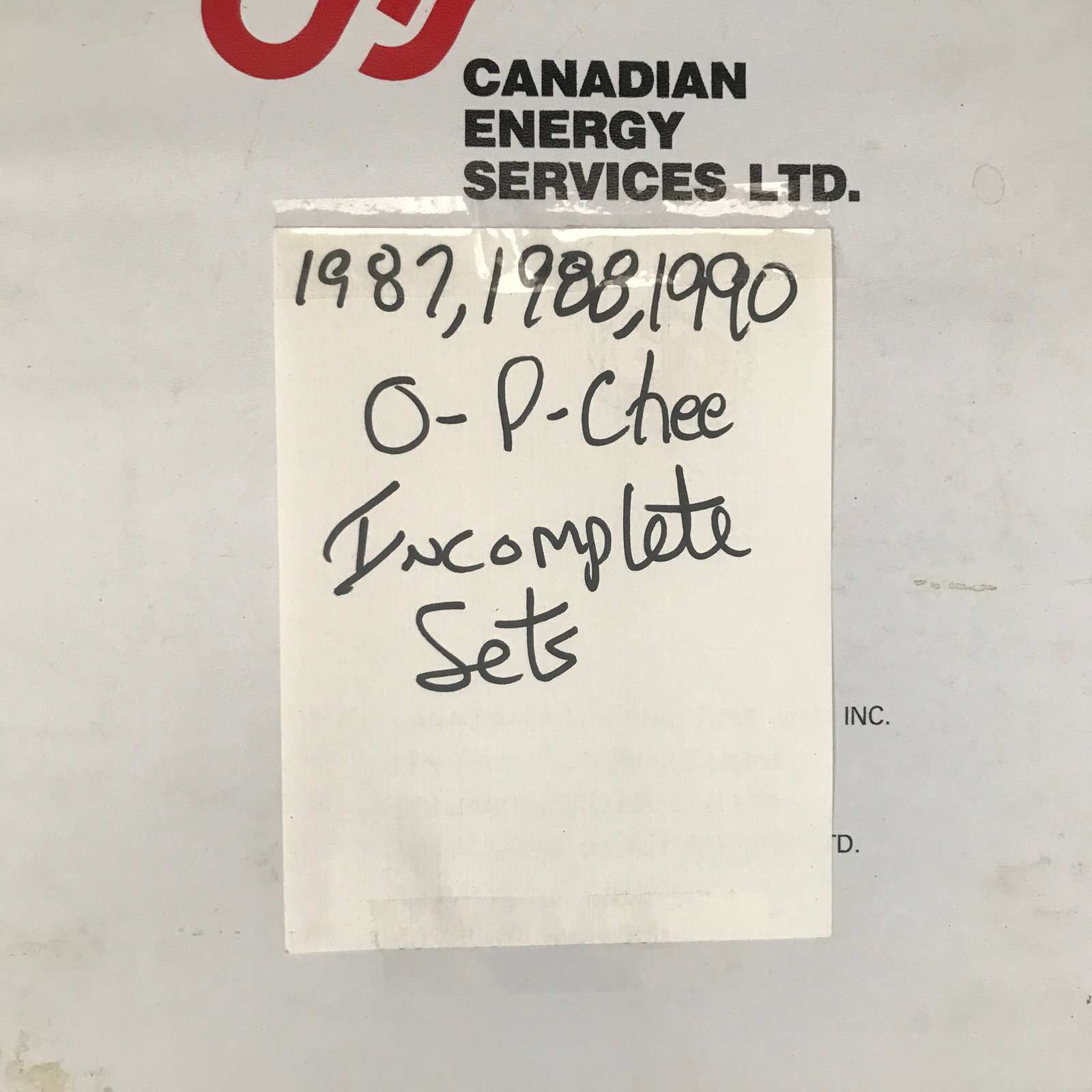 1987, 1988, 1990 O-PEE-CHEE INCOMPLETE SETS: Prices are in Canadian dollars