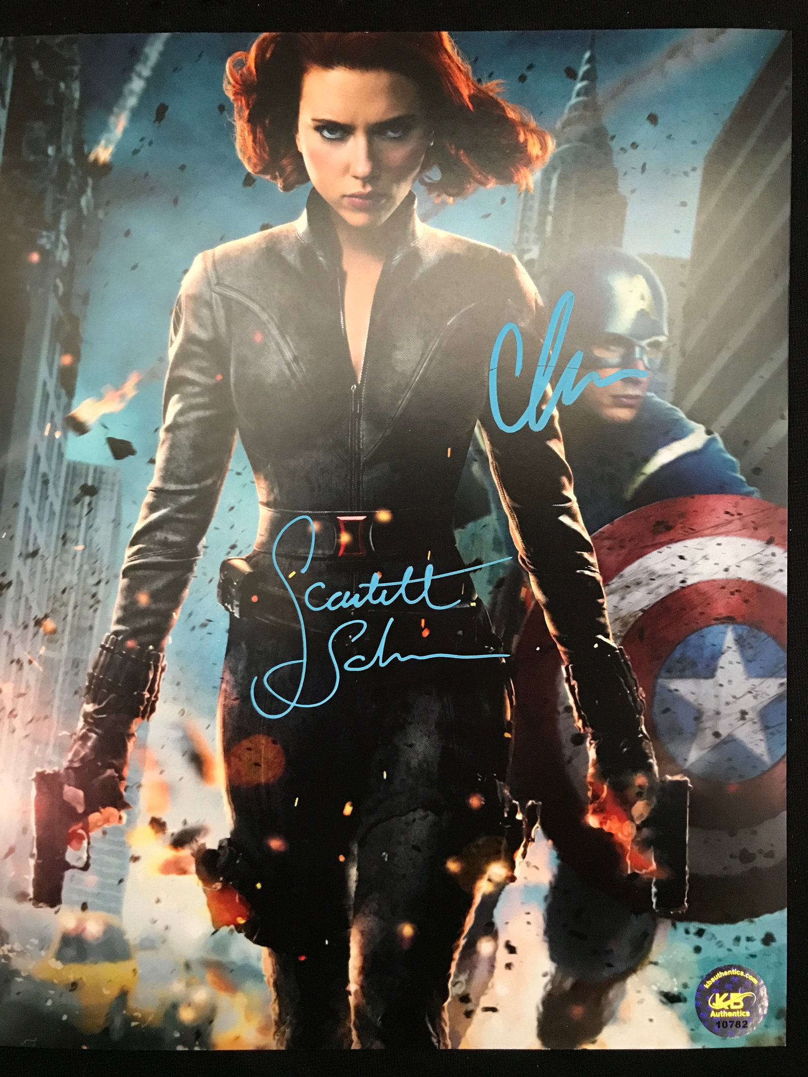 SCARLET JOHANNSON AND CHRIS EVANS SIGNED 8X10 (KB COA): Prices are in Canadian dollars