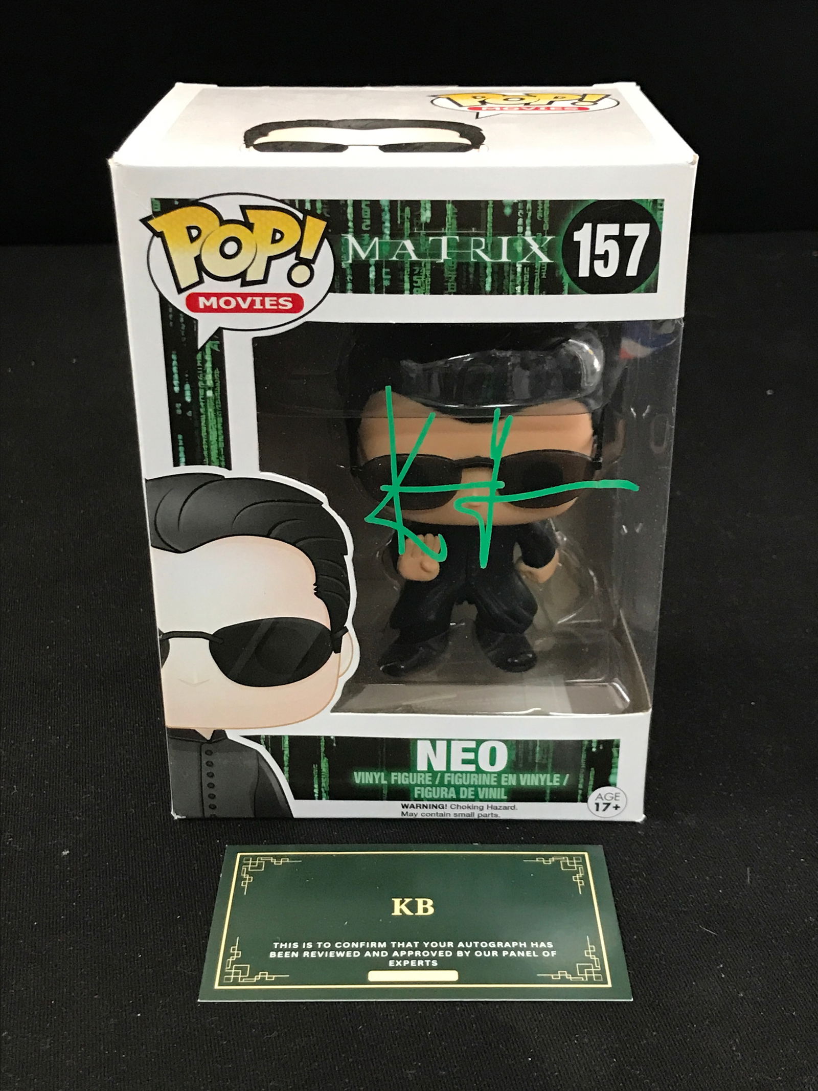KEANU REEVES SIGNED THE MATRIX FUNKO POP (KB COA) (1 of 2)