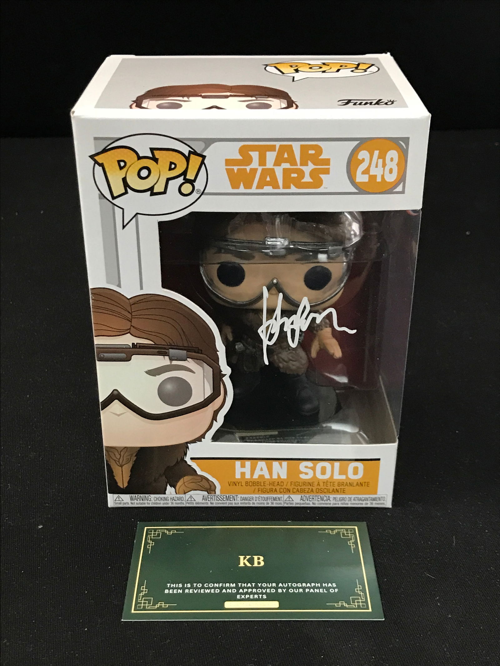 HARRISON FORD SIGNED HAN SOLO FUNKO POP (KB COA) (1 of 2)