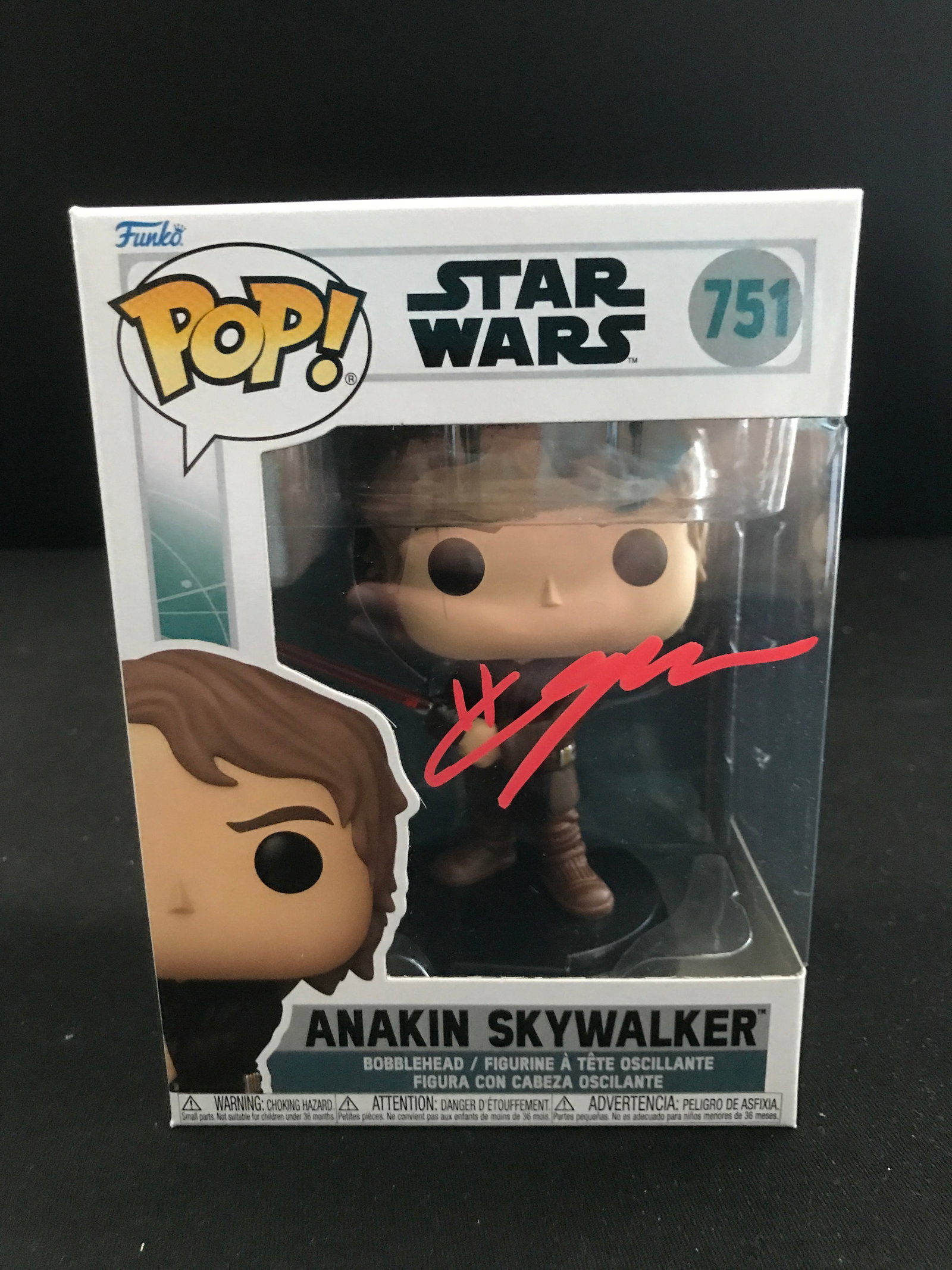HAYDEN CHRISTENSEN SIGNED ANAKIN SKYWALKER FUNKO POP (WWOC COA): Prices are in Canadian Dollars
