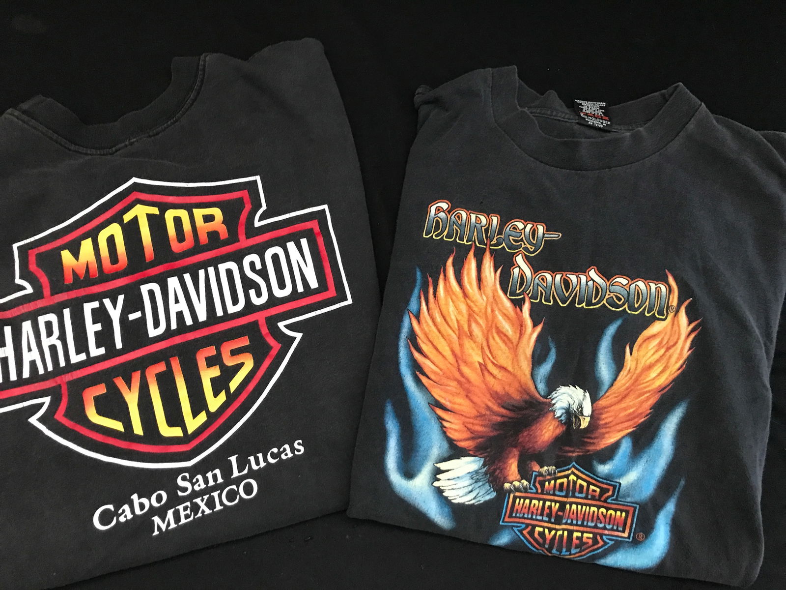 LOT OF 2 VINTAGE HARLEY DAVIDSON T-SHIRTS SIZE LARGE (1 of 1)