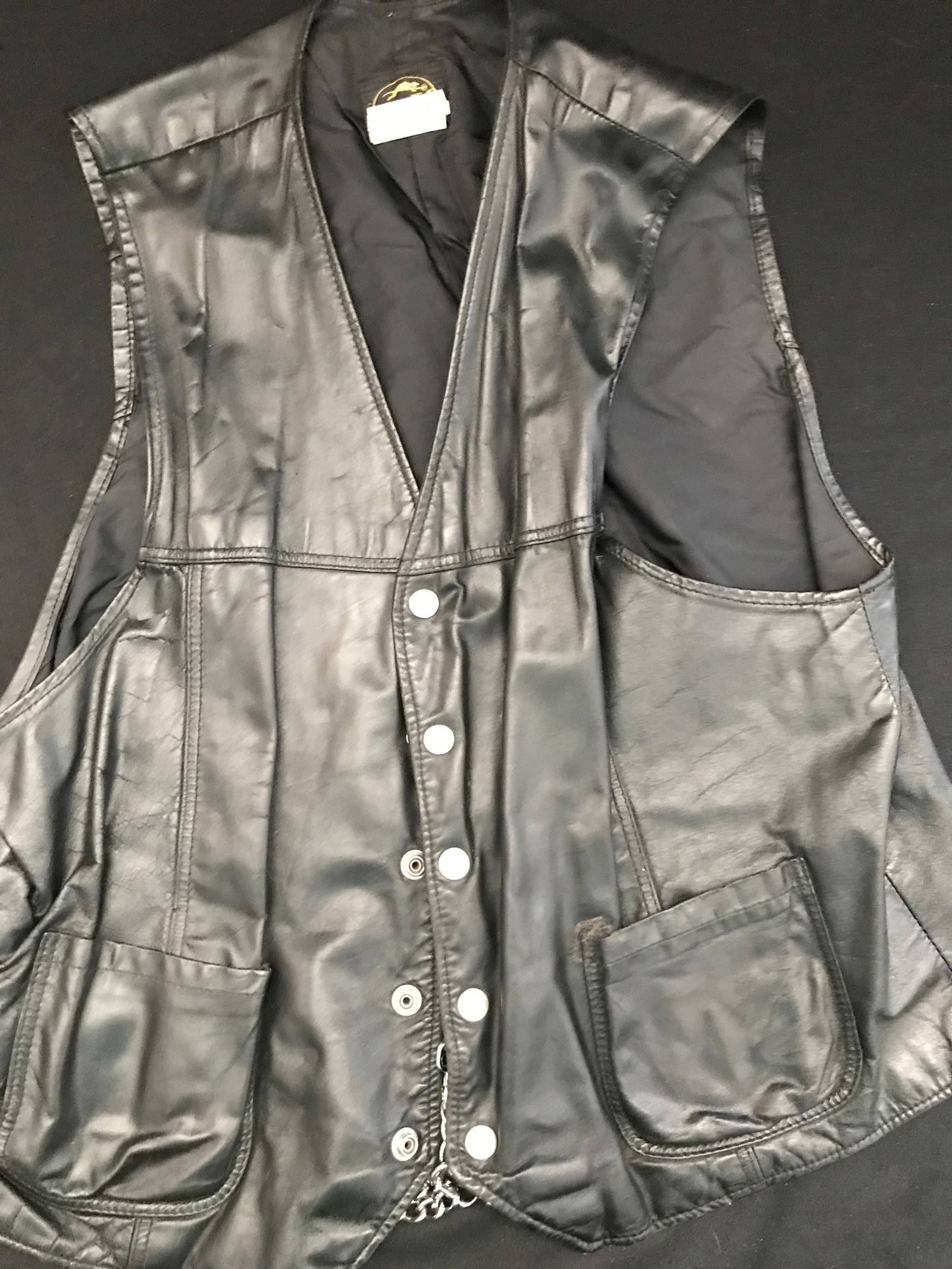 VINTAGE BRISTOL LEATHER RIDING VEST: Prices are in Canadian dollars