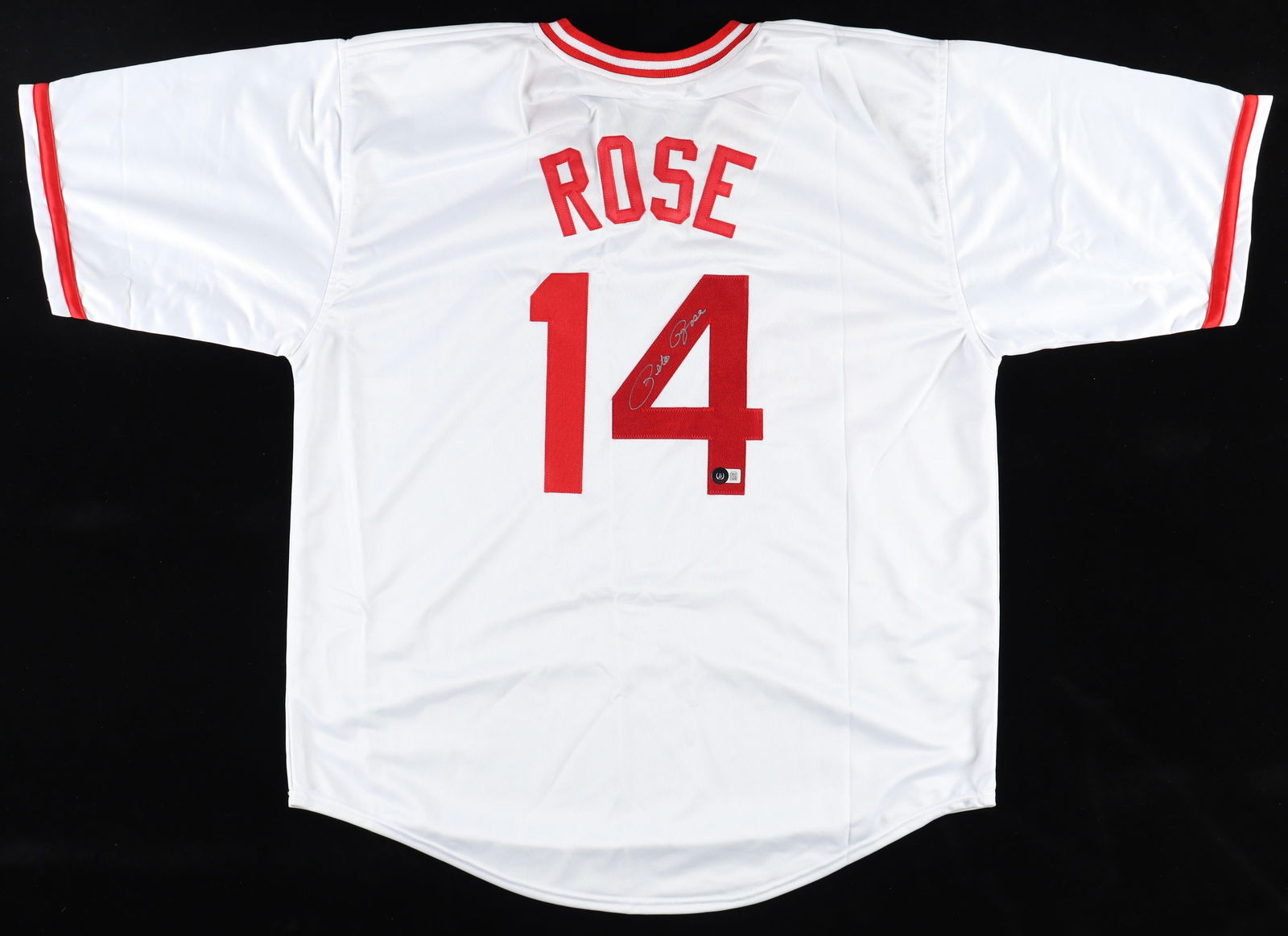 PETE ROSE SIGNED CINCINATTI REDS JERSEY - BECKETT COA (1 of 3)