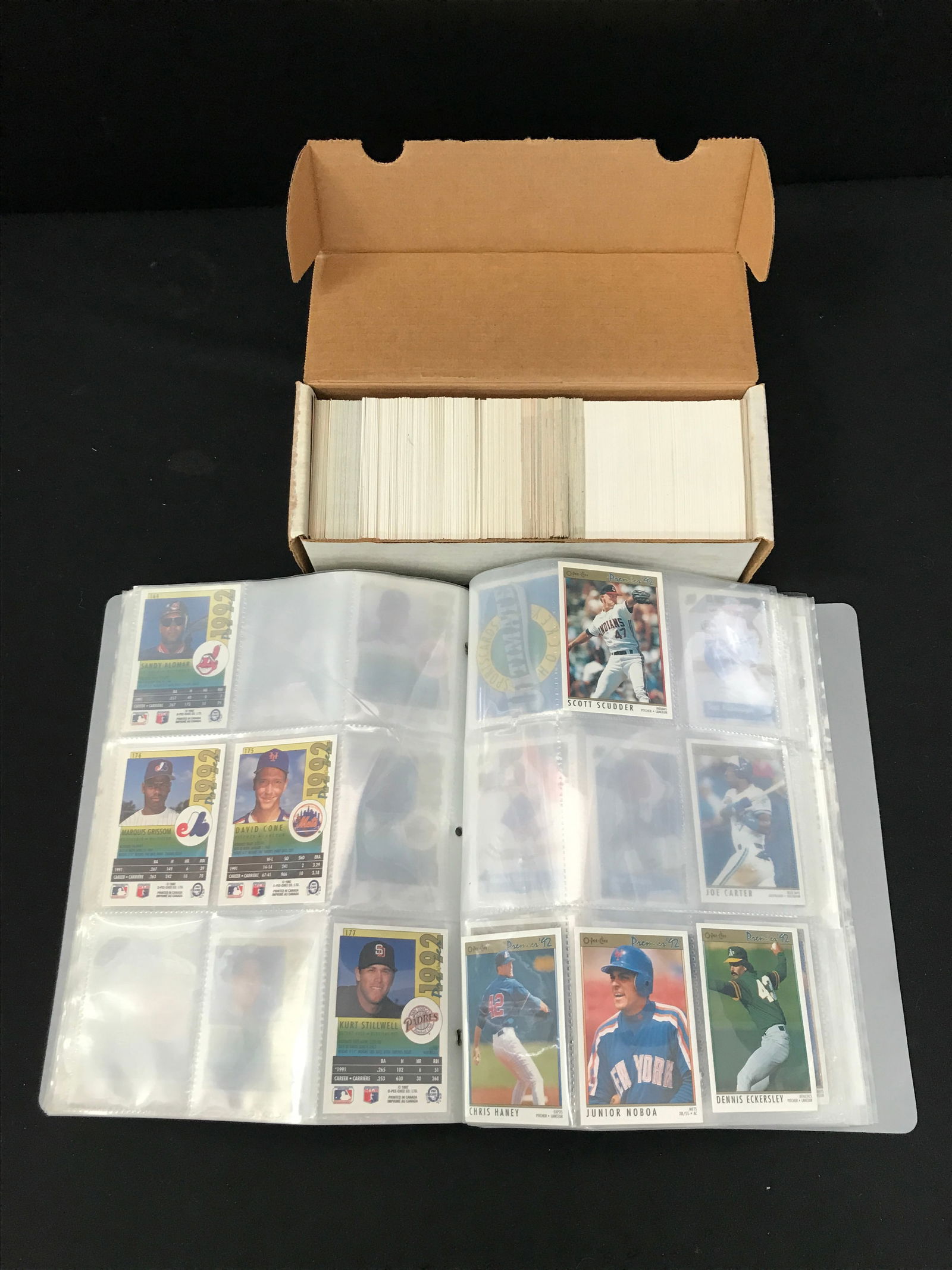 1 BOX AND 1 BINDER OF VINTAGE BASEBALL CARDS (1 of 1)