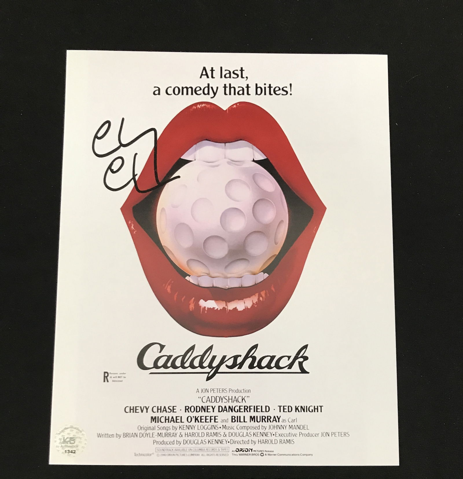 CHEVY CHASE SIGNED CADDYSHACK 8X10 (KB COA) (1 of 1)