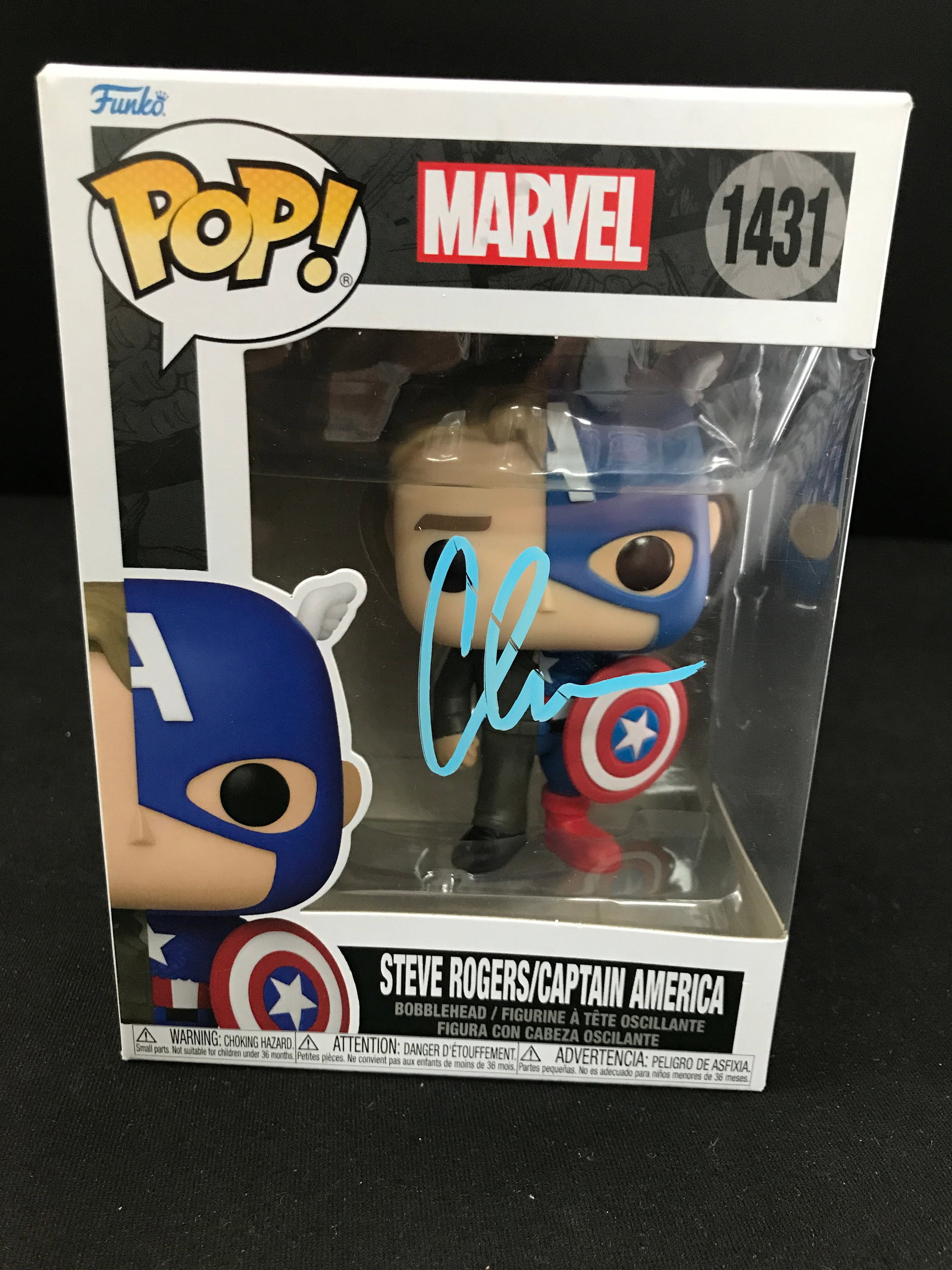 CHRIS EVANS SIGNED CAPTAIN AMERICA FUNKO POP (KB COA): Prices are in Canadian dollars