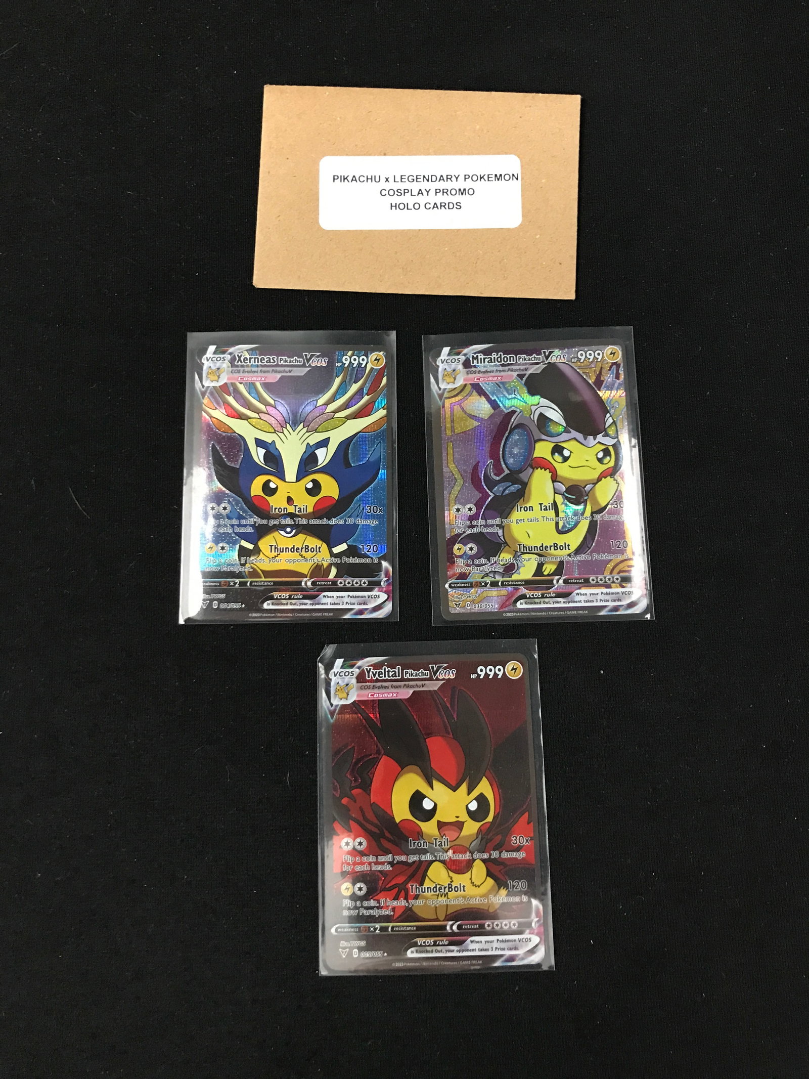 3 PIKACHU AND LEGENDARY POKEMON COSPLAY PROMO HOLO CARDS (1 of 1)