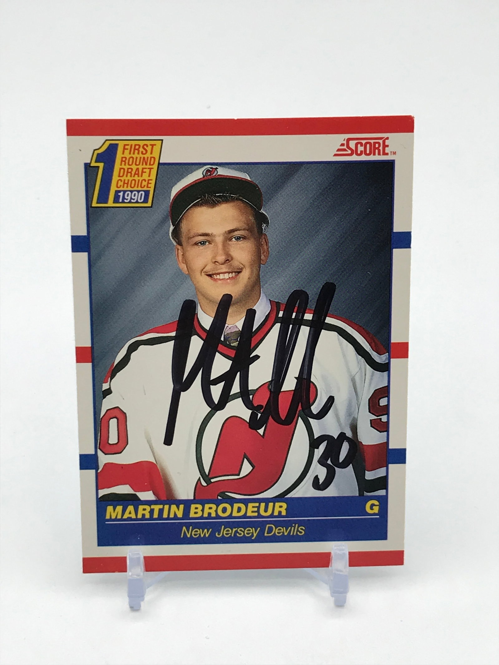 SIGNED MARTIN BRODEUR ROOKIE CARD (1 of 2)