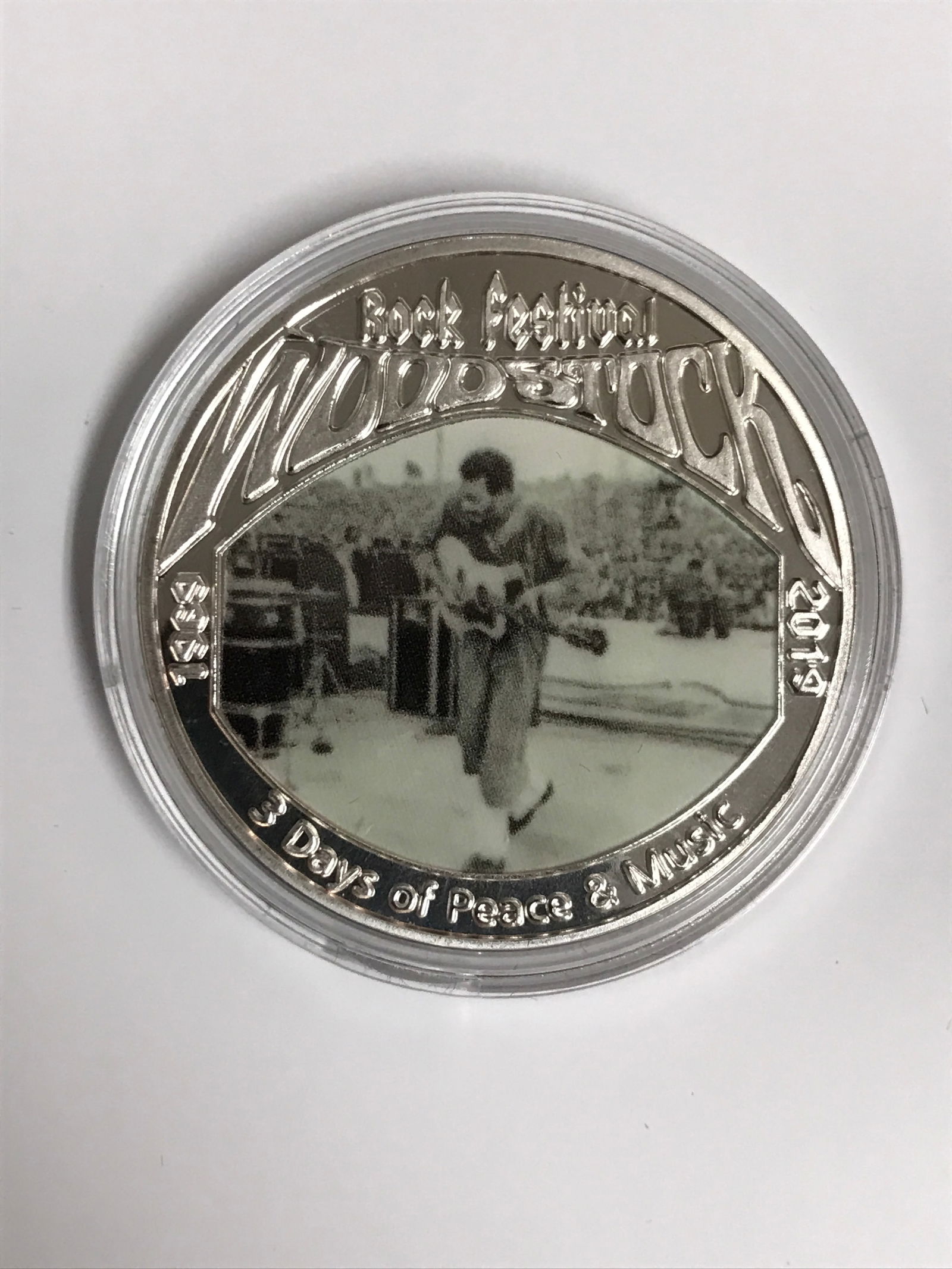 WOODSTOCK 50 YEARS ANIIVERSARY SILVER COIN (1 of 2)