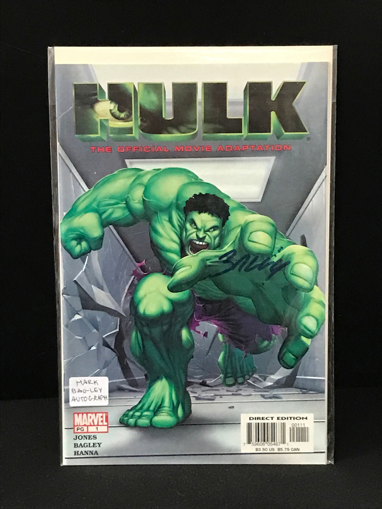 MARVEL COMICS NO.1 HULK (SIGNED BY MARK BAGLEY): Prices are in Canadian Dollars