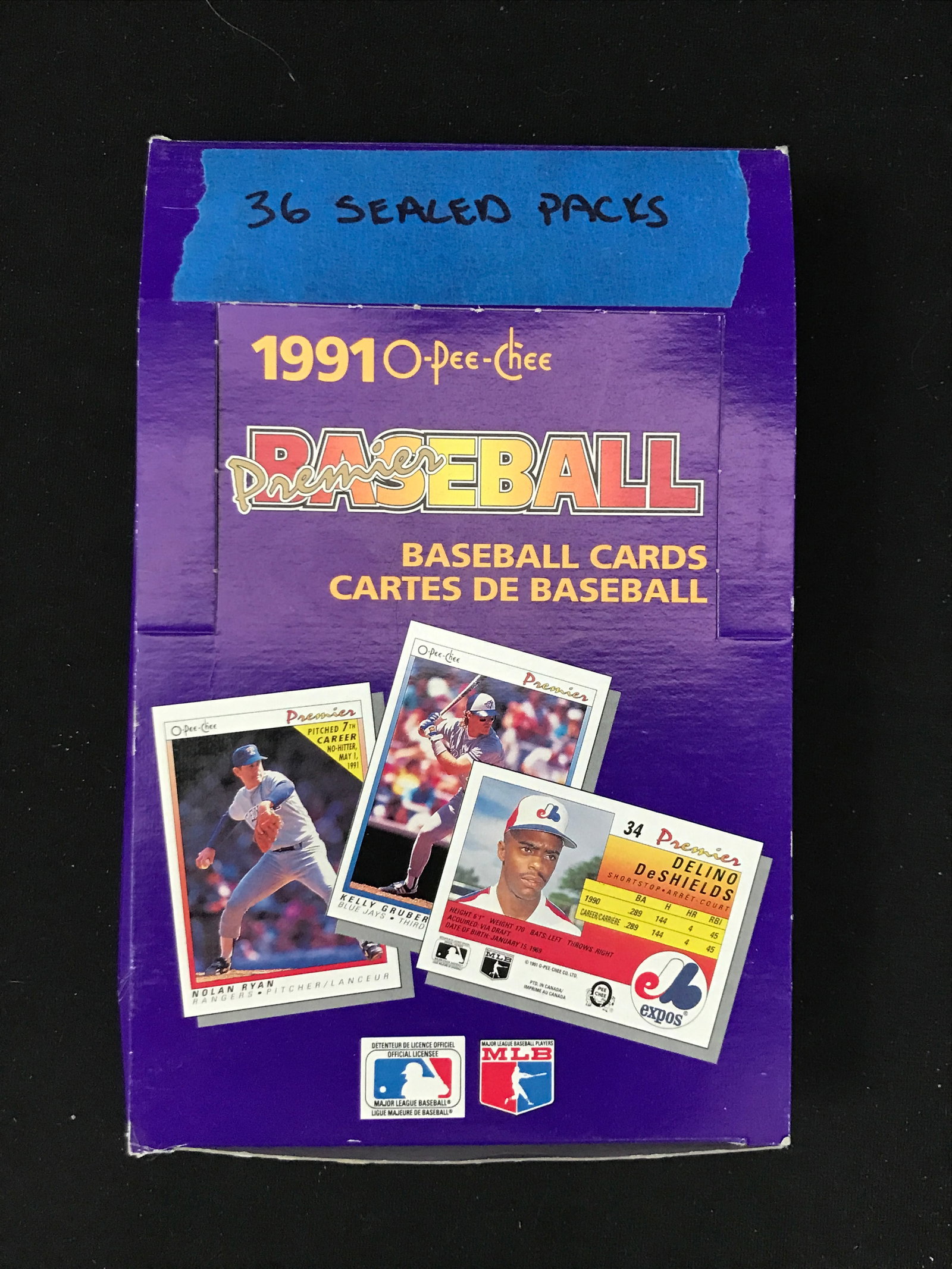 36 SEALED PACKS OF 1991 O-PEE-CHEE BASEBALL: Prices are in Canadian dollars