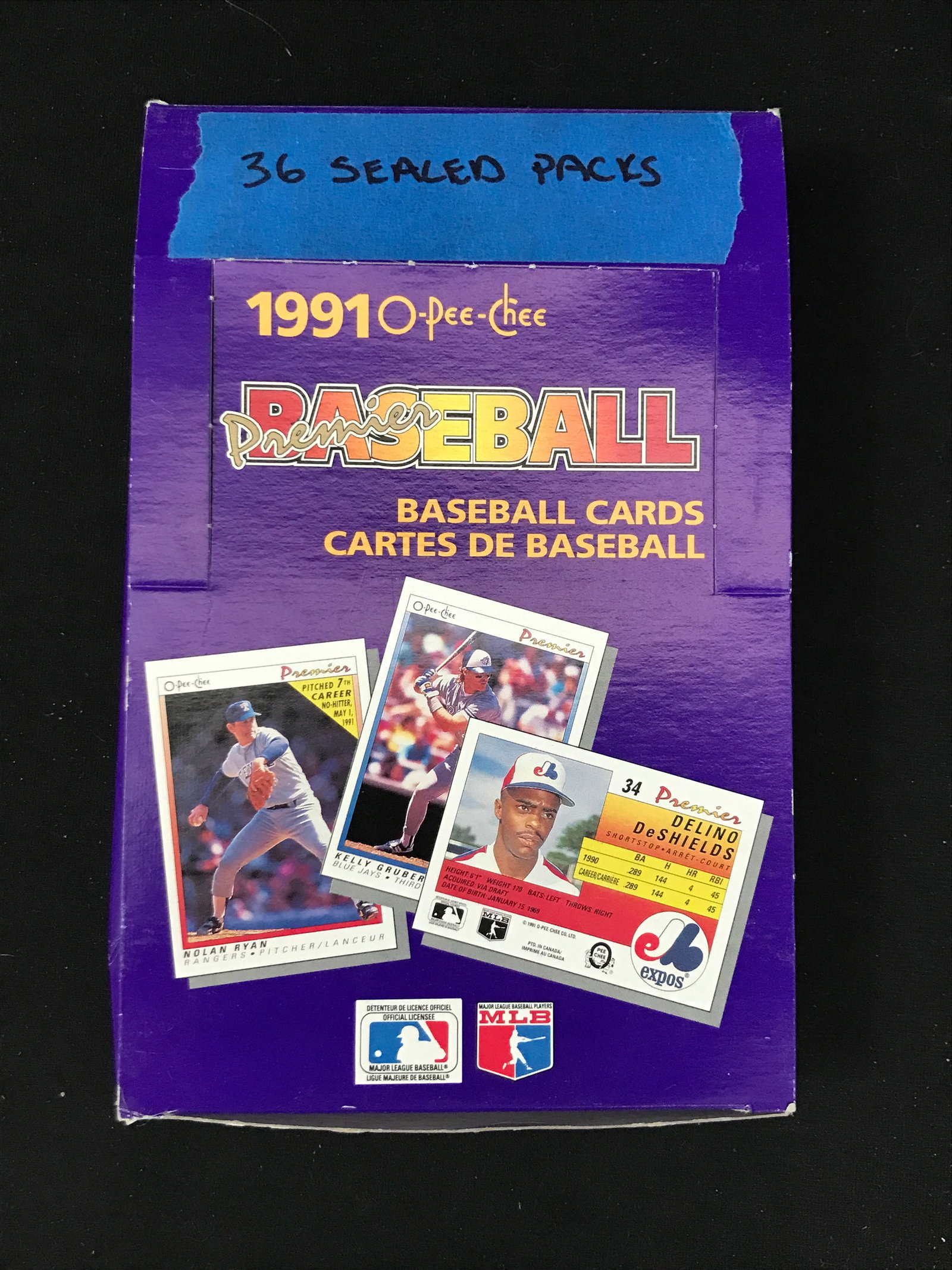 36 SEALED PACKS OF 1991 O-PEE-CHEE BASEBALL: Prices are in Canadian dollars