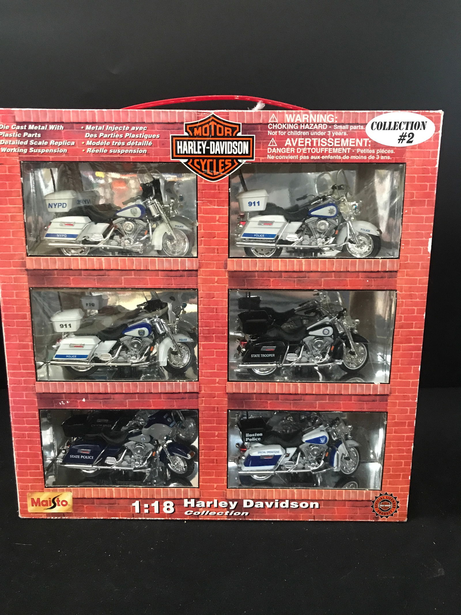 BRAND NEW SEALED SET OF 6  HARLEY DAVIDSON 1:18 MOTOR CYCLES (1 of 1)