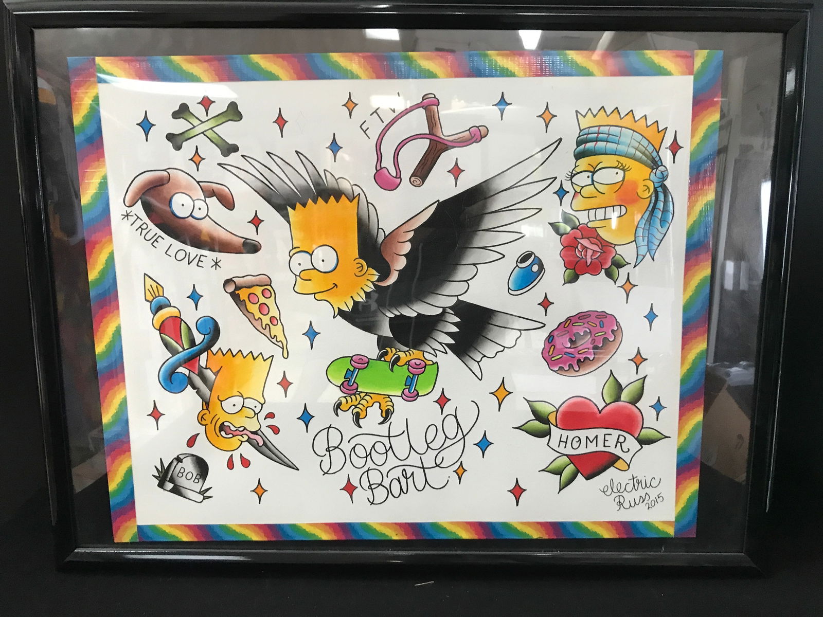 THE SIMPSONS BART SIMPSON FRAMED PRINT SIGNED (1 of 2)