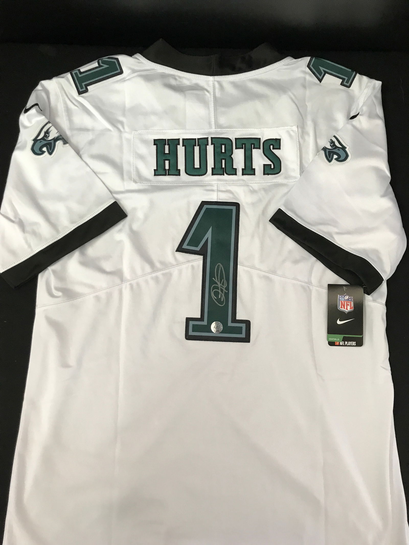 JALEN HURTS SIGNED PHILADELPHIA EAGLES JERSEY KB AUTHENTICS COA (1 of 3)