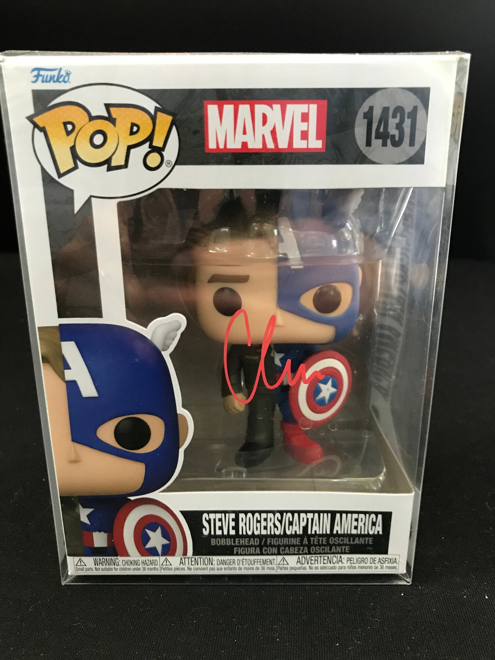 CHRIS EVANS SIGNED CAPTAIN AMERICA FUNKO POP - KB COA: Prices are in Canadian dollars