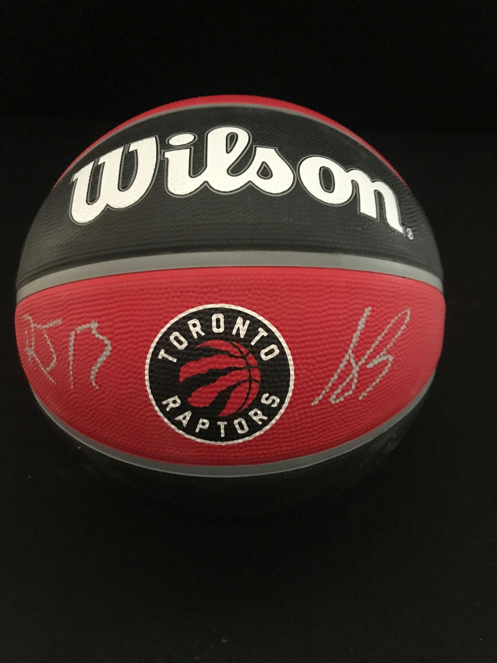 SCOTTIE BARNES AND RJ BARRETT SIGNED TORONTO RAPTORS BASKETBALL (ACE COA) (1 of 3)