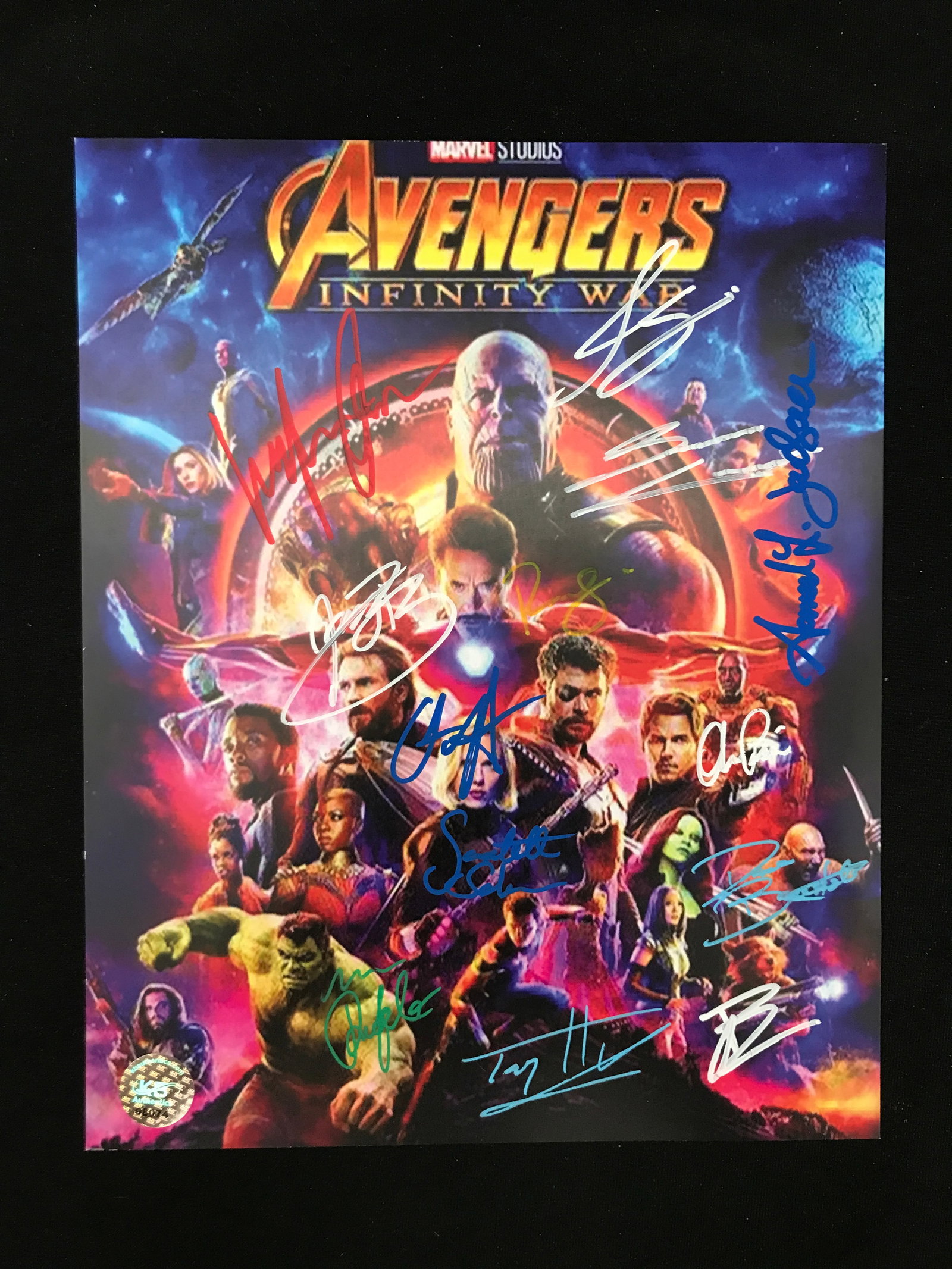 MULTI SIGNED AVENGERS 8X10 INCLUDING BROLIN, EVANS, RUFFALO, HEMSWORTH AND MORE - KB COA: Prices are in Canadian dollarsOLSEN,BROLIN,JACKSON,HEMSWORTH,RENNER,JOHANSEN,PRATT,BAUTISTA,HOLLAND,COOPER, RUFFALO,CUMBERBATCH, DOWNY JR.