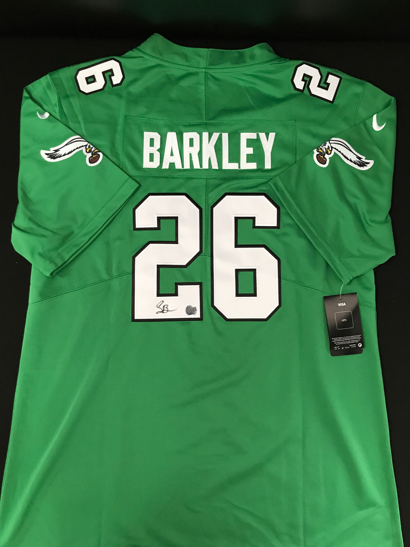 SAQUON BARKLEY SIGNED EAGLES JERSEY KB AUTHENTICS COA (1 of 2)