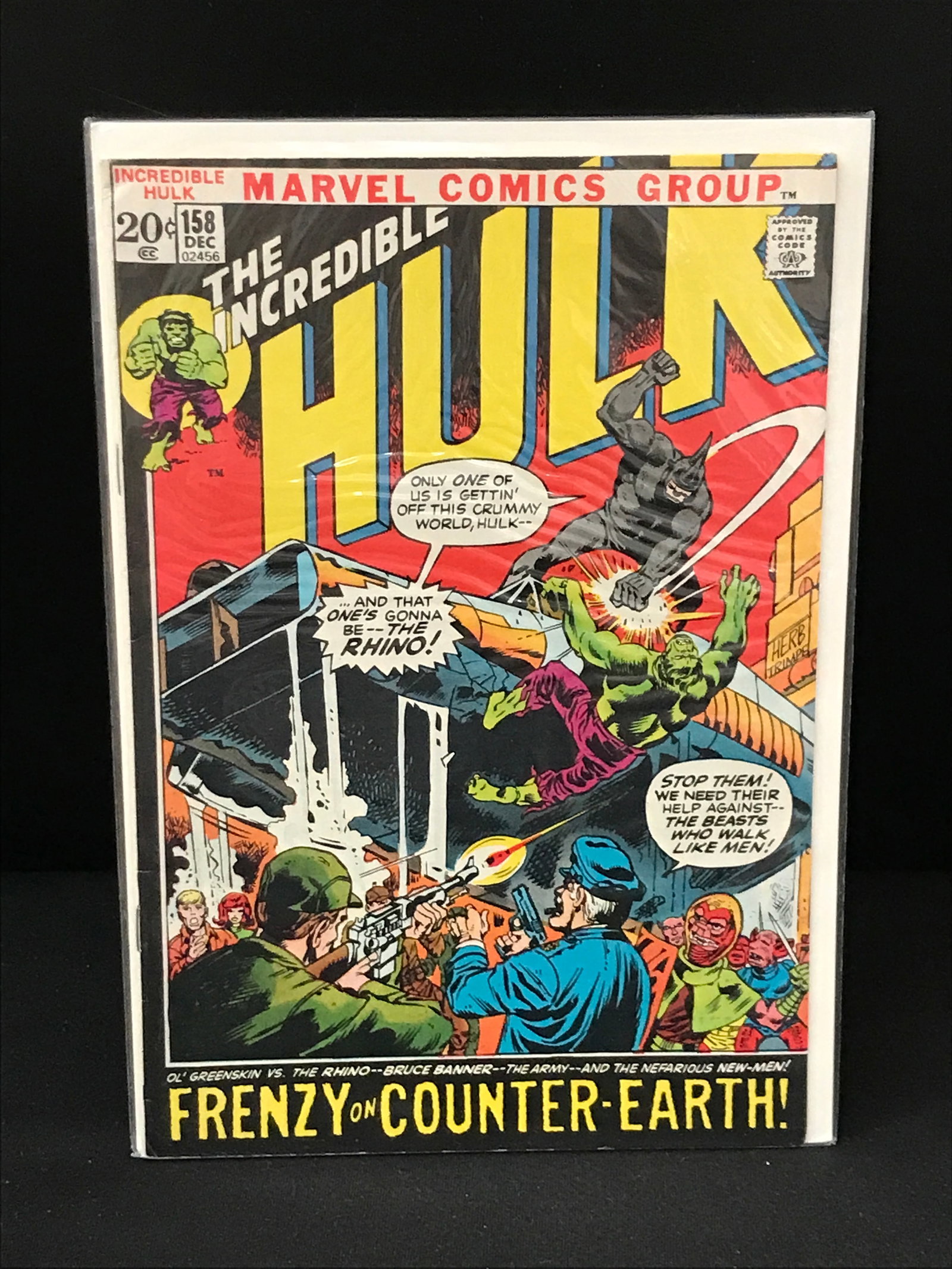 MARVEL COMICS THE INCREDIBLE HULK NO.158: Prices are in Canadian Dollars