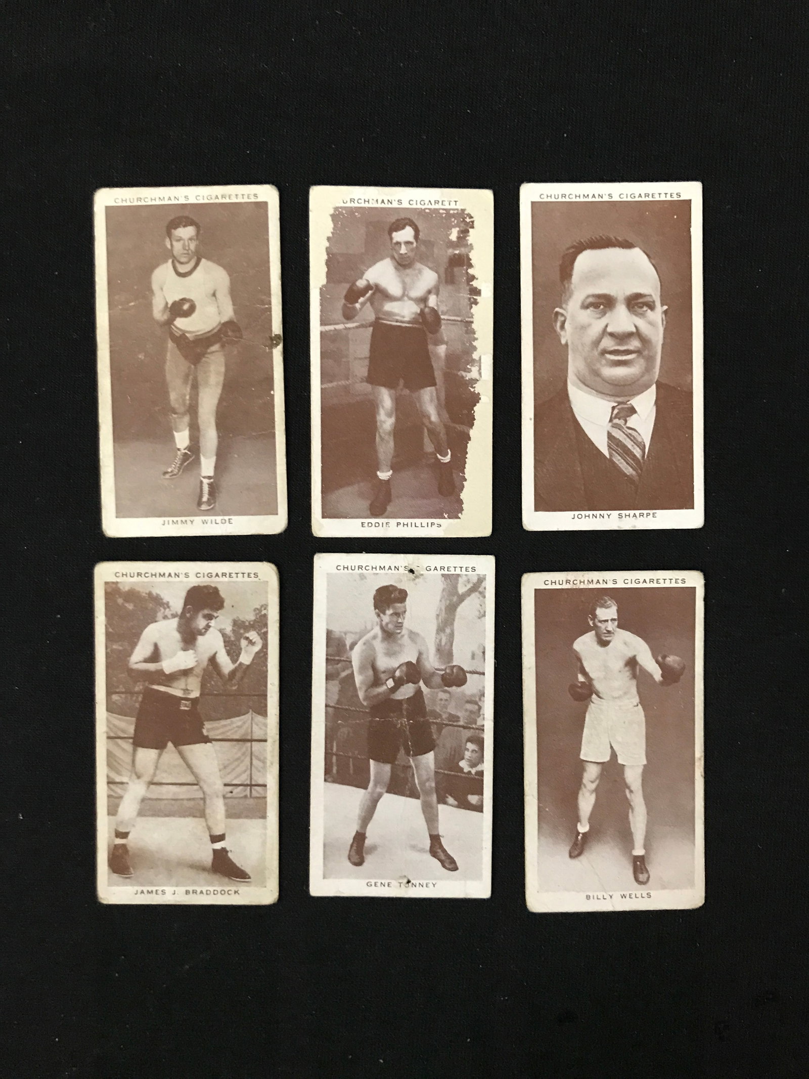 LOT OF 4 VINTAGE 1933 CHURCHMAN'S CIGARETTE BOXING TRADING CARDS: Prices are in Canadian dollars
