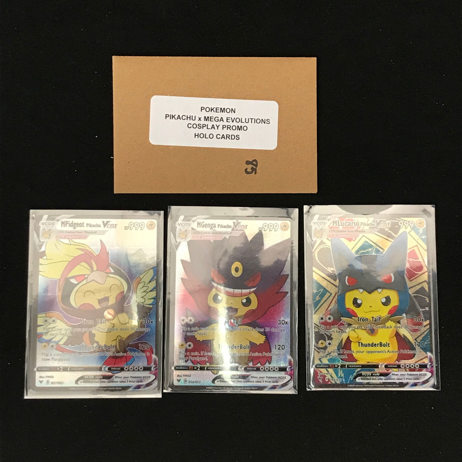 LOT OF 3 POKEMON COSPLAY PROMO HOLO CARDS (1 of 1)