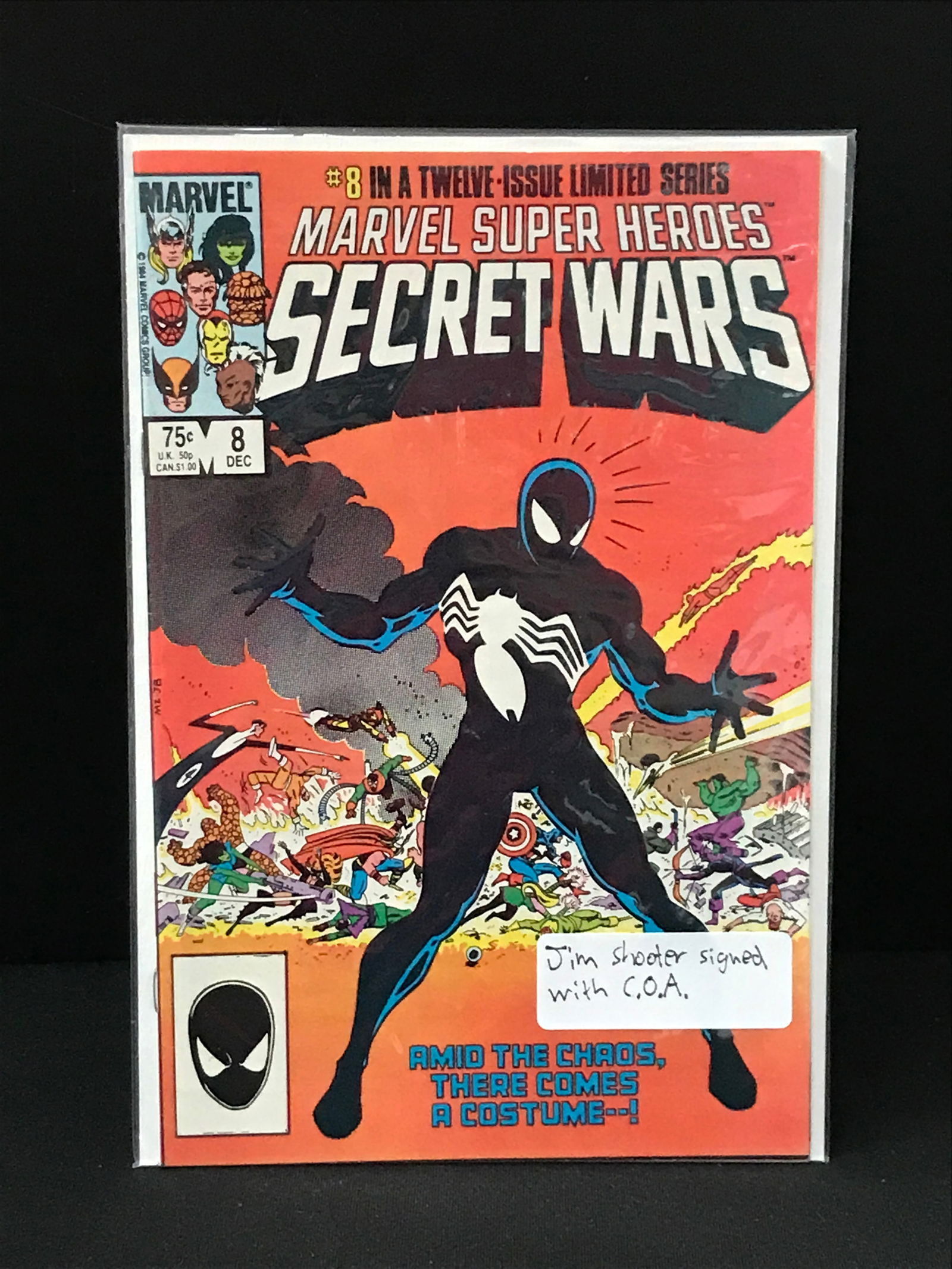 JIM SHOOTER SIGNED MARVEL COMICS NO.8 SECRET WARS (1ST BLACK COSTUME) (1 of 3)