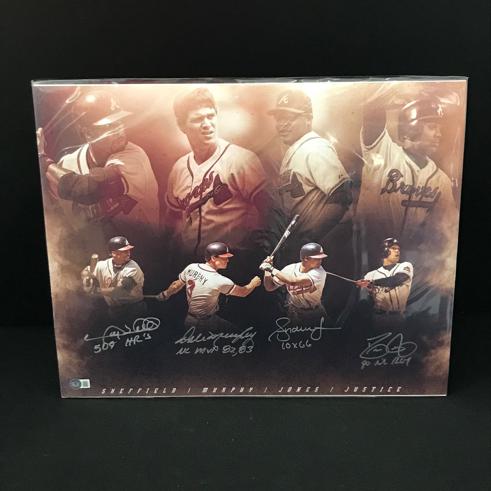 Dale Murphy, David Justice, Andrew Jones & Gary Sheffield Signed Braves Photo  - Beckett COA (1 of 1)